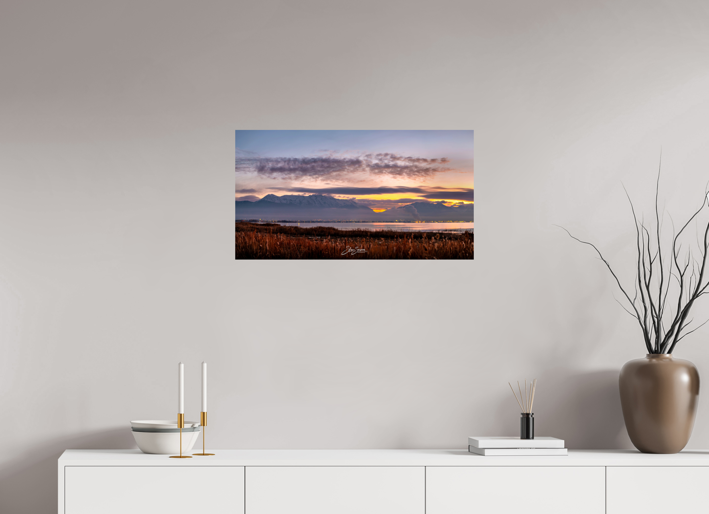 29.4 x 16″, Photo Print On Fuji Crystal DP II Morning at the lake