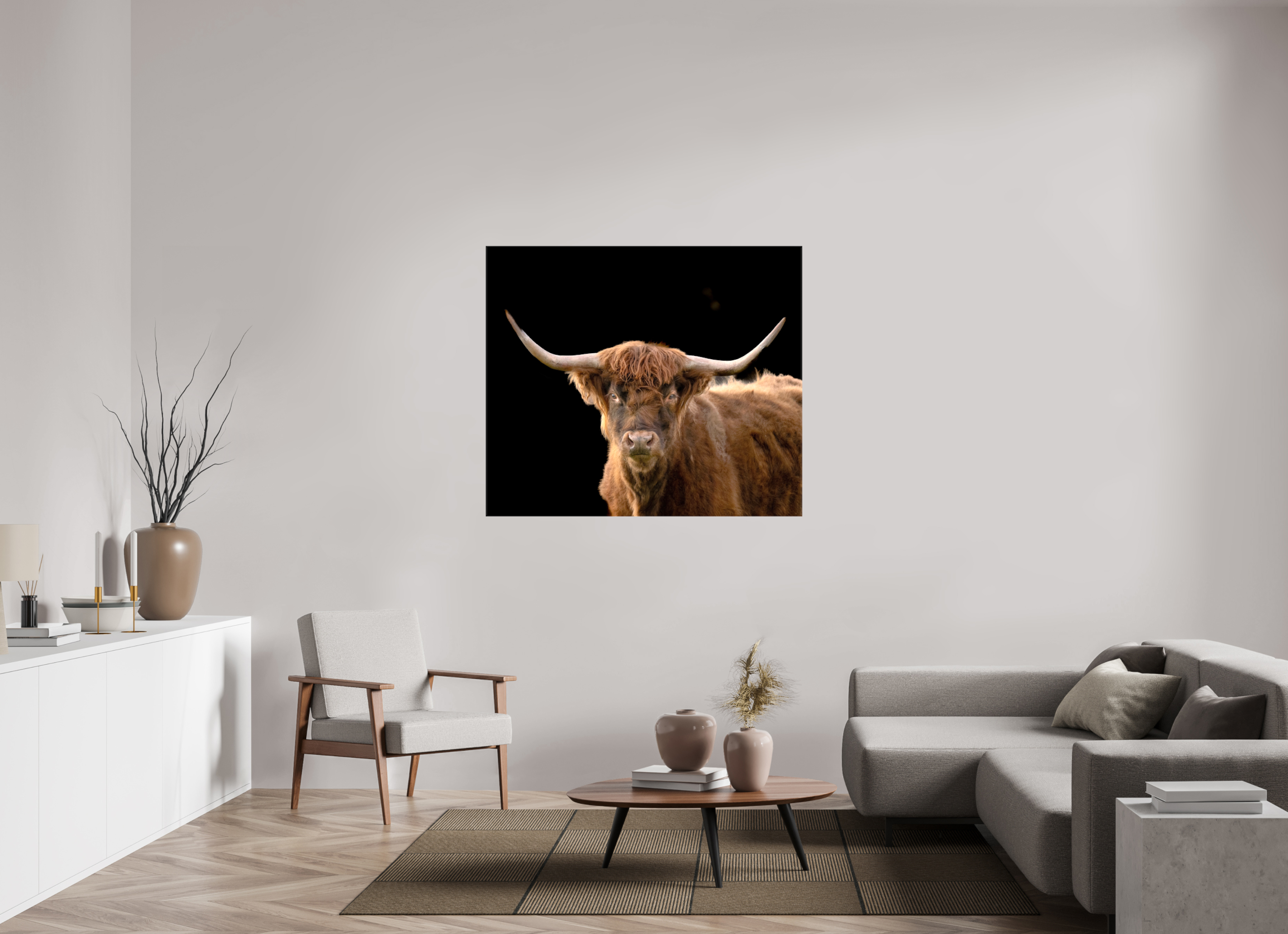 50.4 x 43″, Canvas The Long Horn