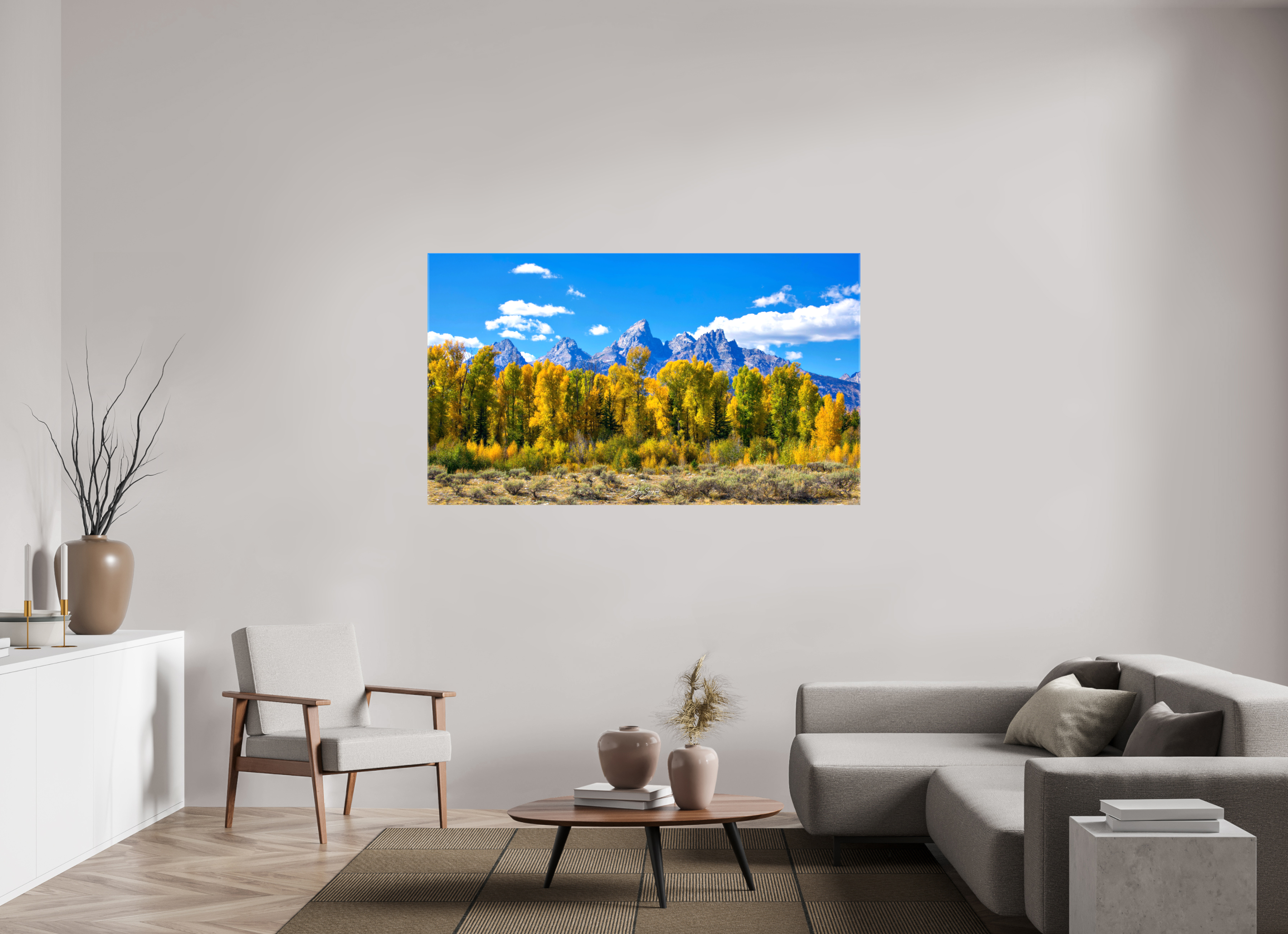 67.3 x 39″, Canvas Tetons
