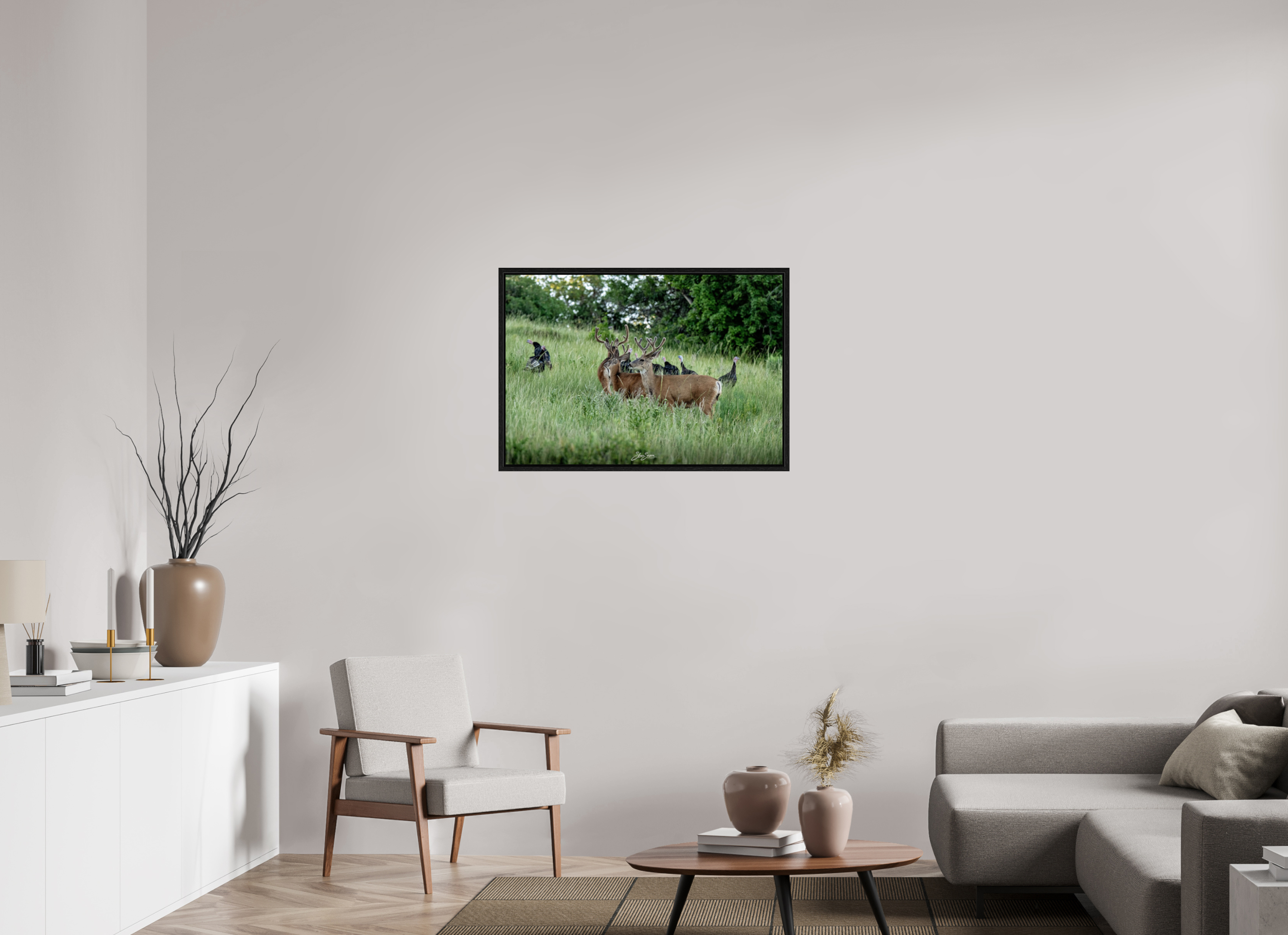35.1 x 24″, Floater Frame Turky Deer