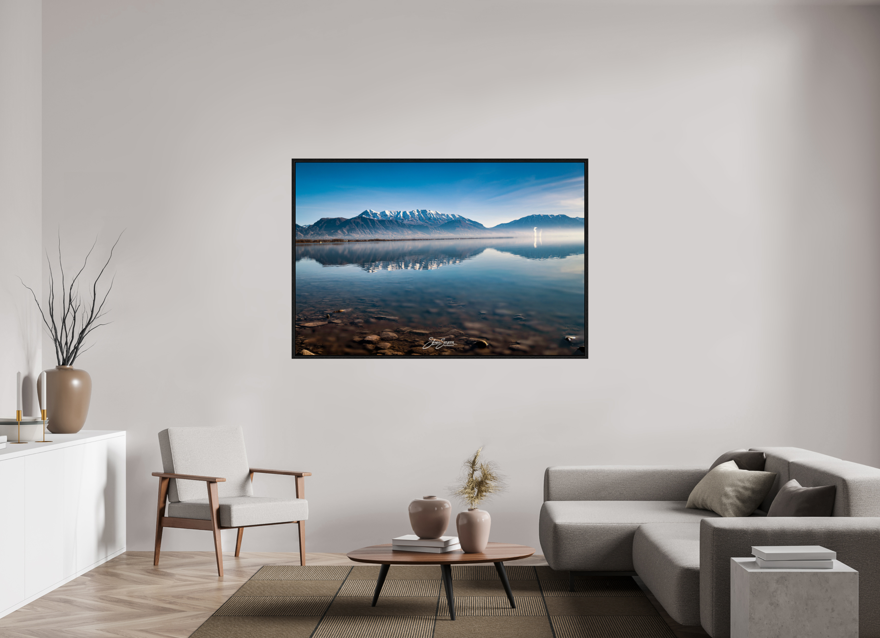 66 x 44″, Floater Frame Timpanogos Reflection