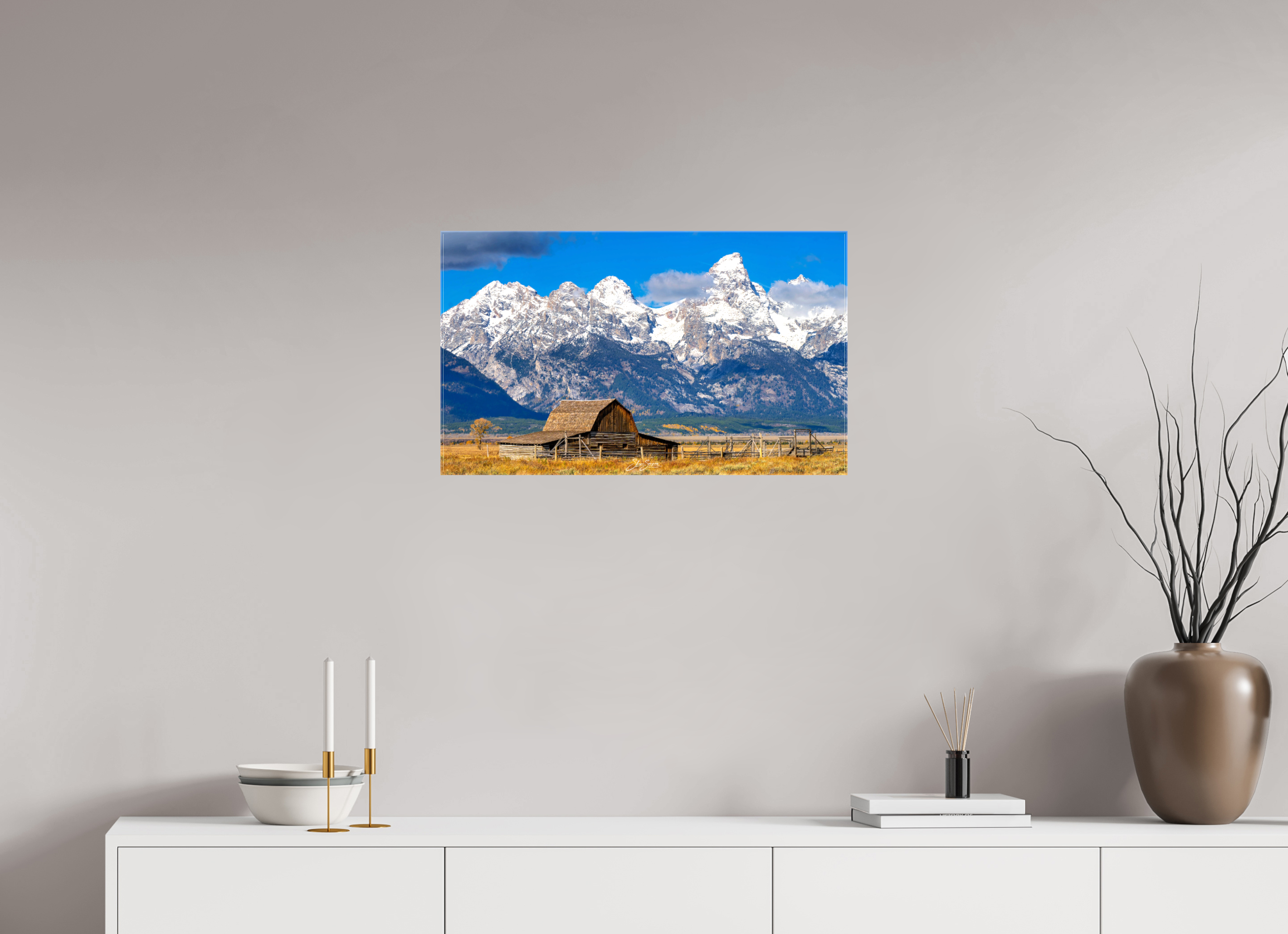27 x 16″, Canvas Tetons