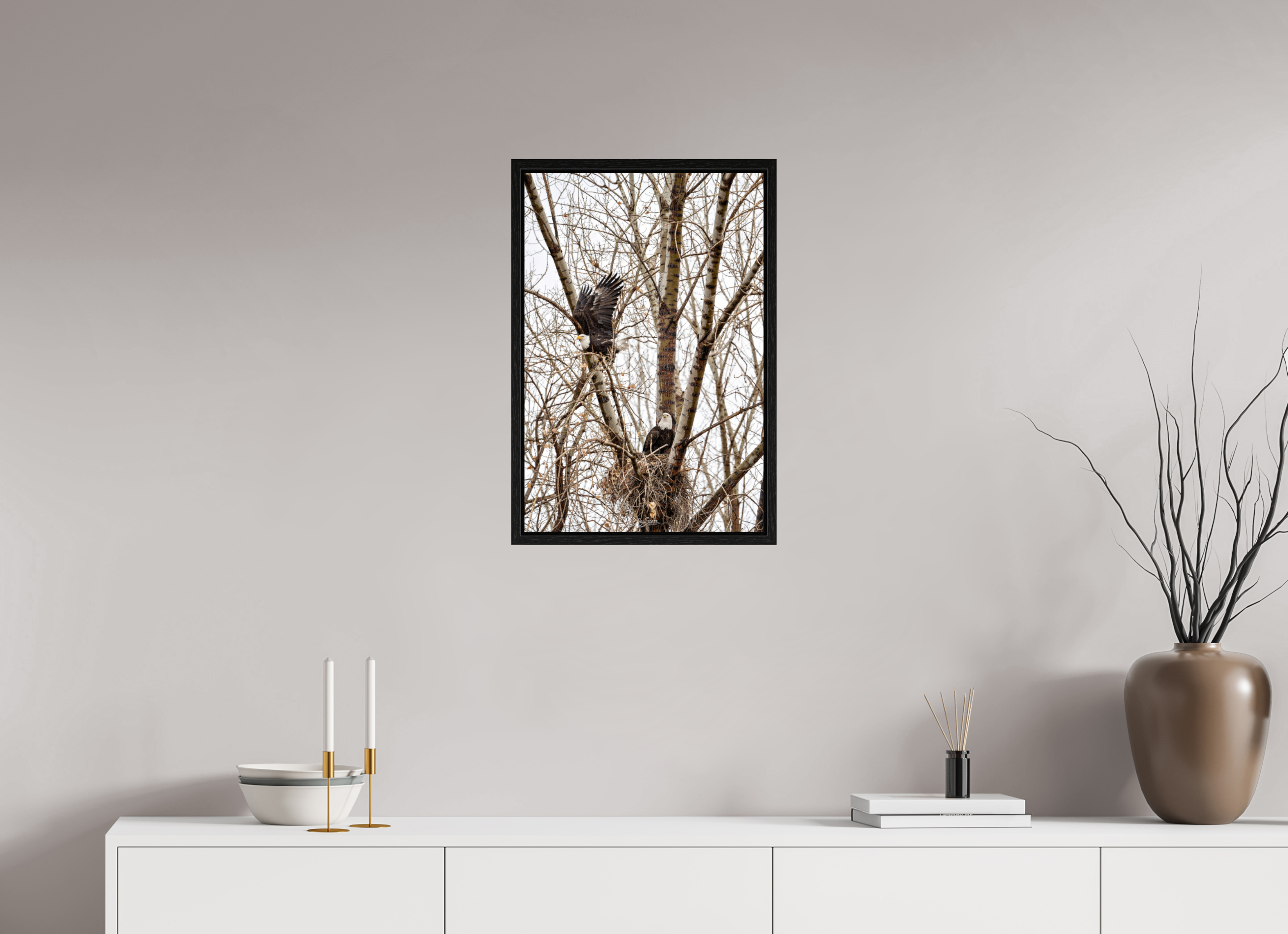 16 x 24″, Floater Frame Eagles