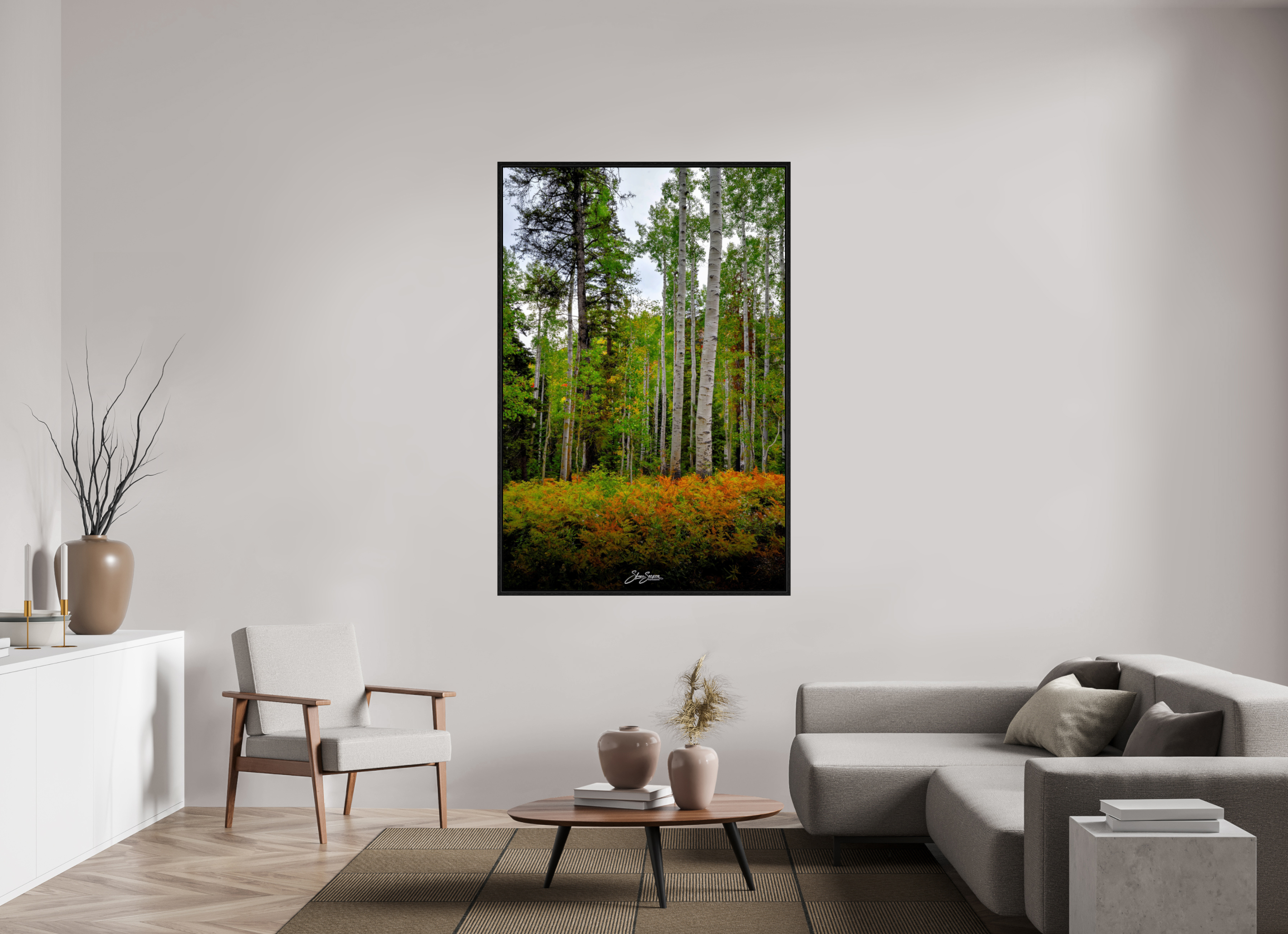 44 x 66″, Floater Frame aspen