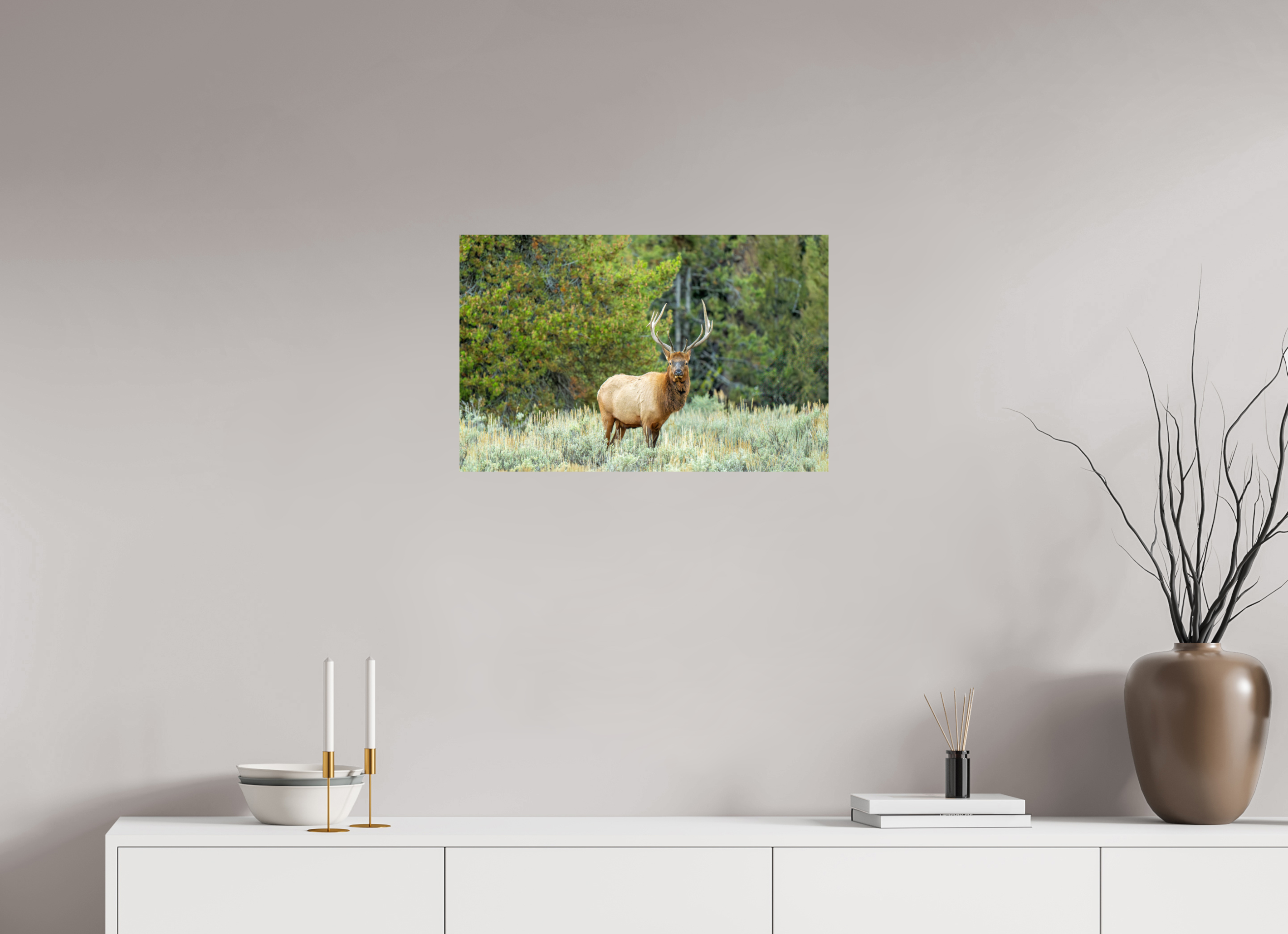 24.9 x 16″, Metal Elk