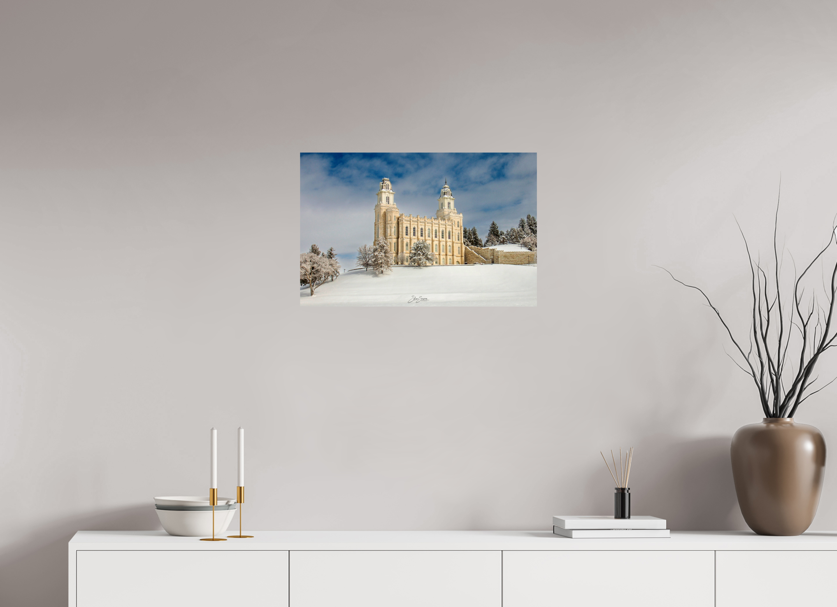 24.6 x 16″, Metal Manti Temple