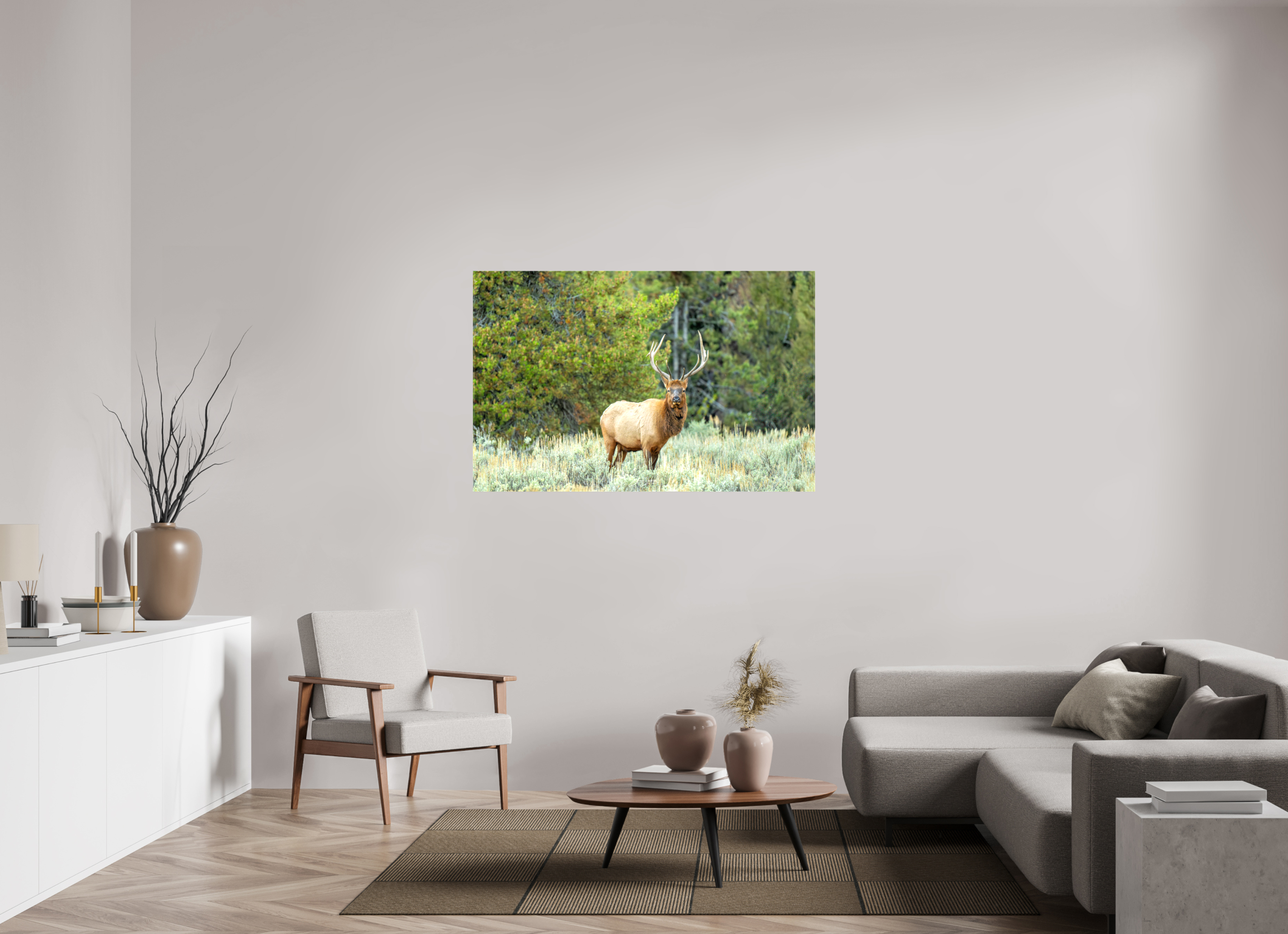 54.5 x 35″, Canvas Elk