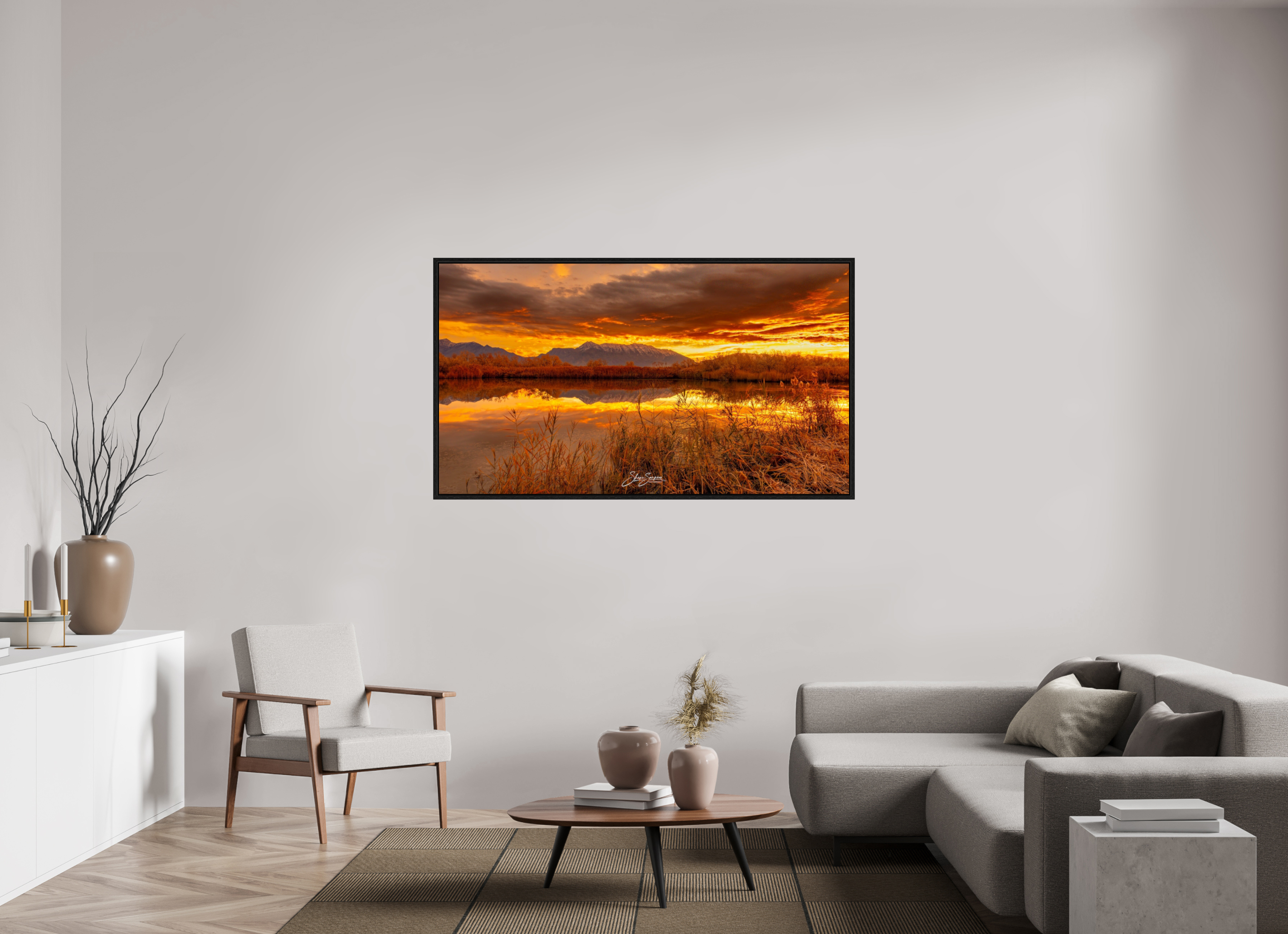 64 x 36″, Floater Frame Golden Morning