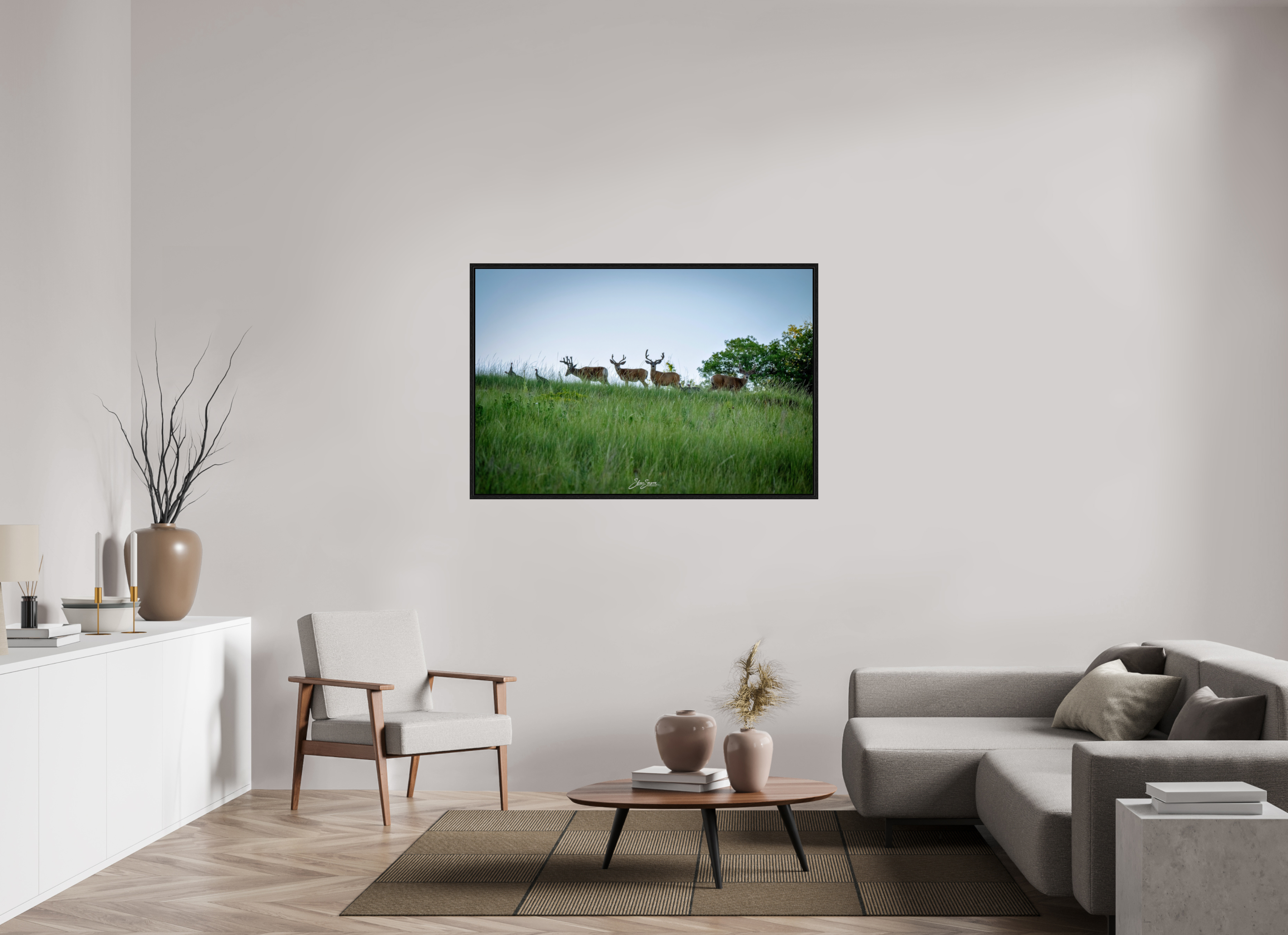 54 x 36″, Floater Frame Deer