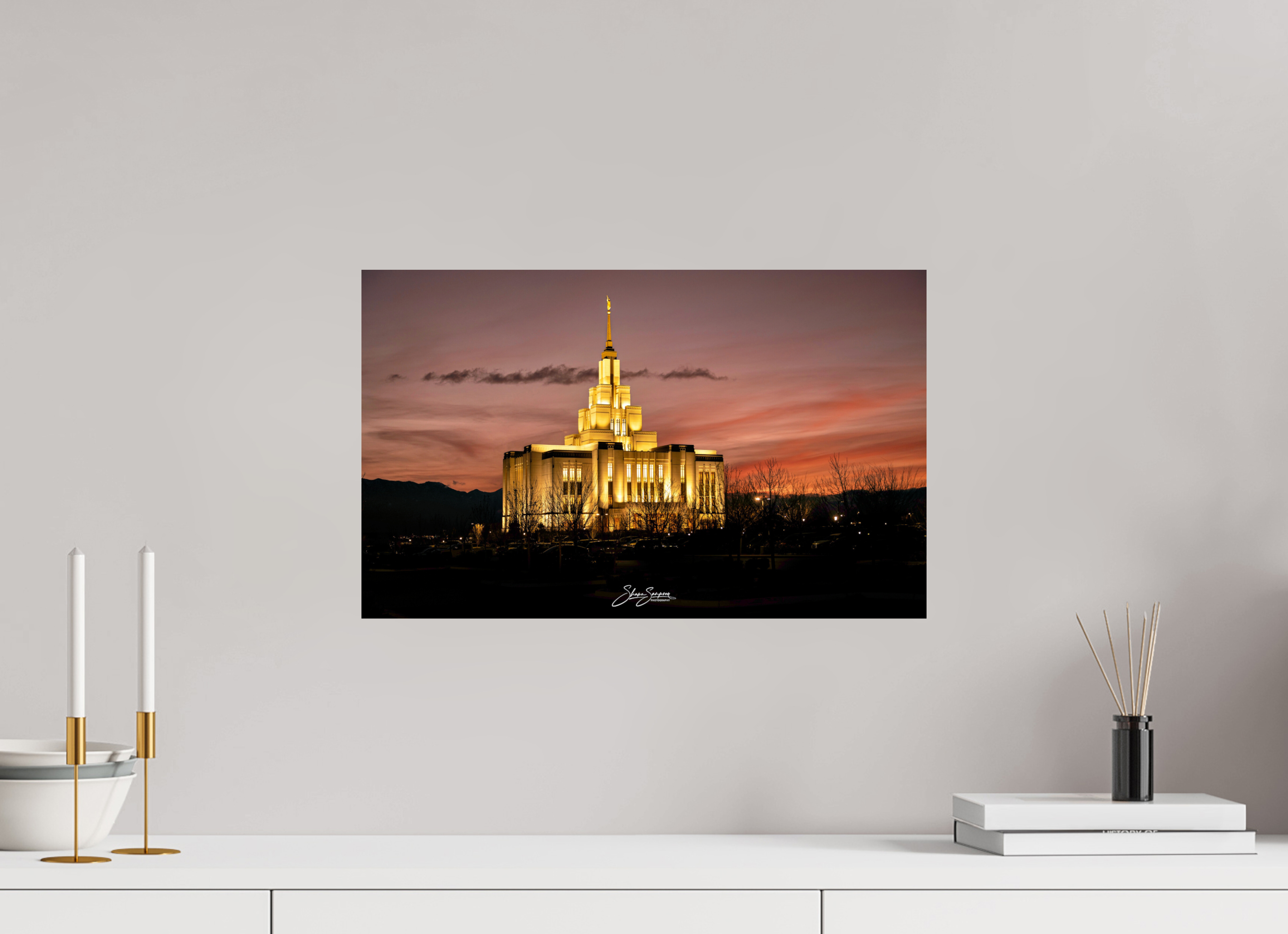 19.4 x 12″, Metal Saratoga Springs Temple