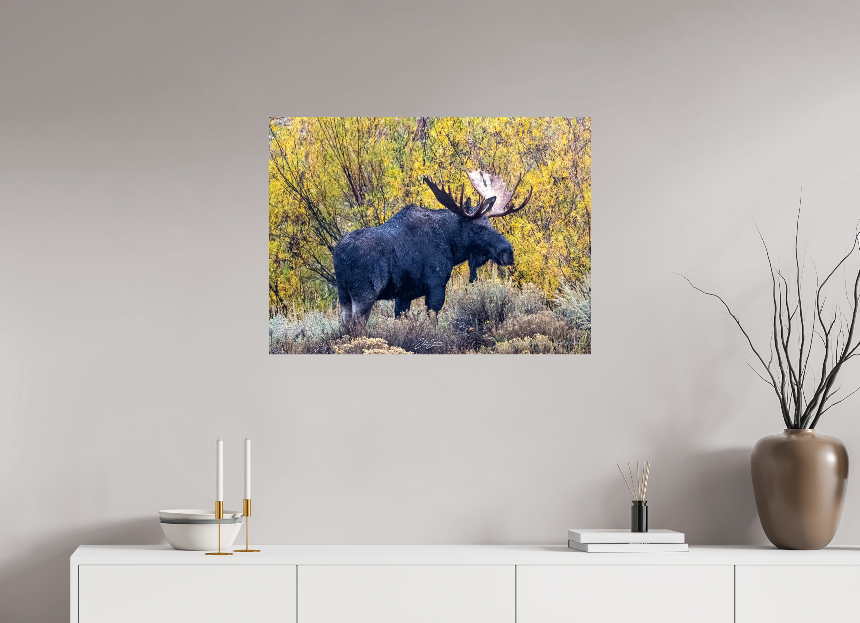 32.5 x 24″, Metal Moose