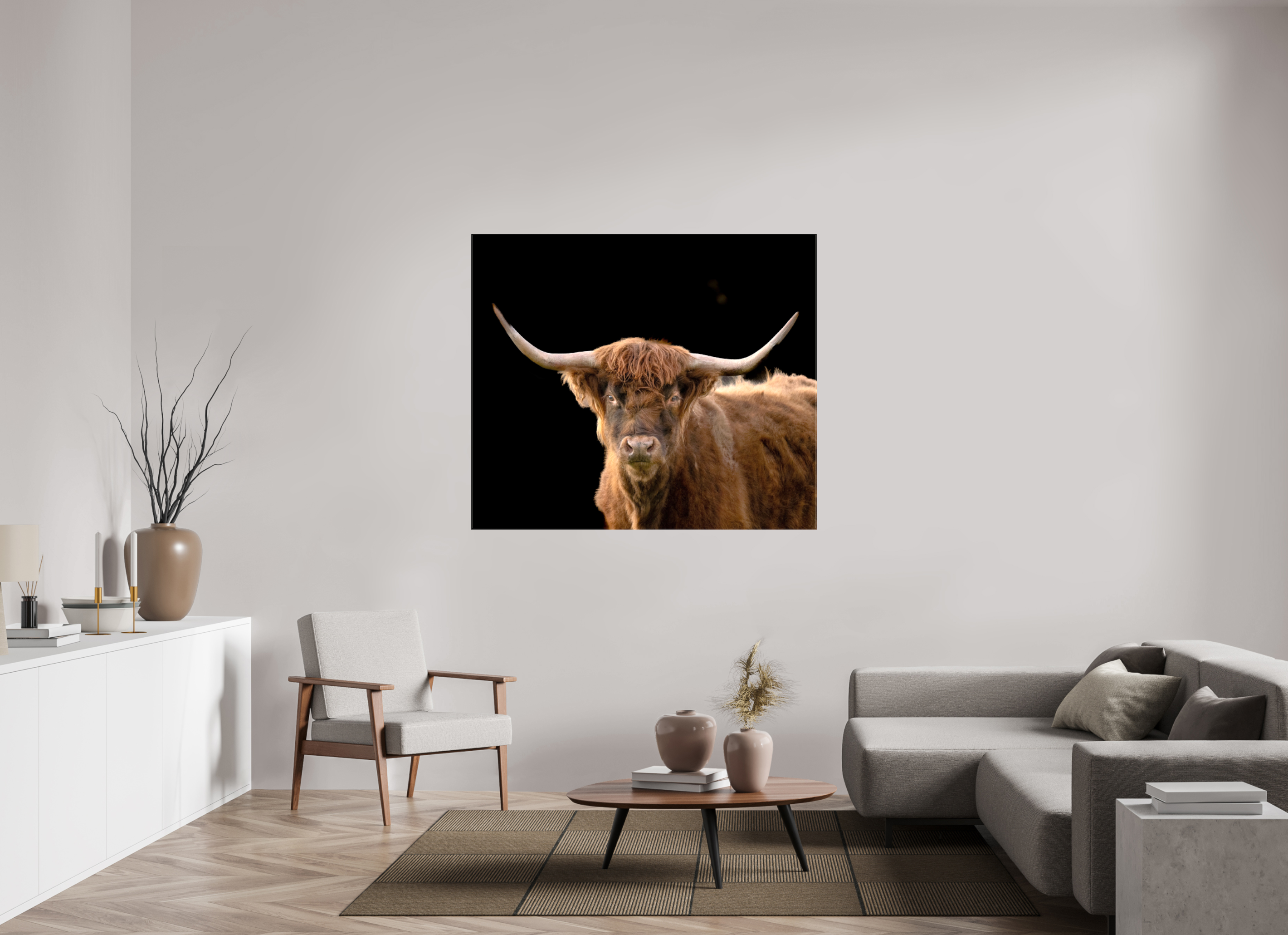 55.1 x 47″, Canvas The Long Horn
