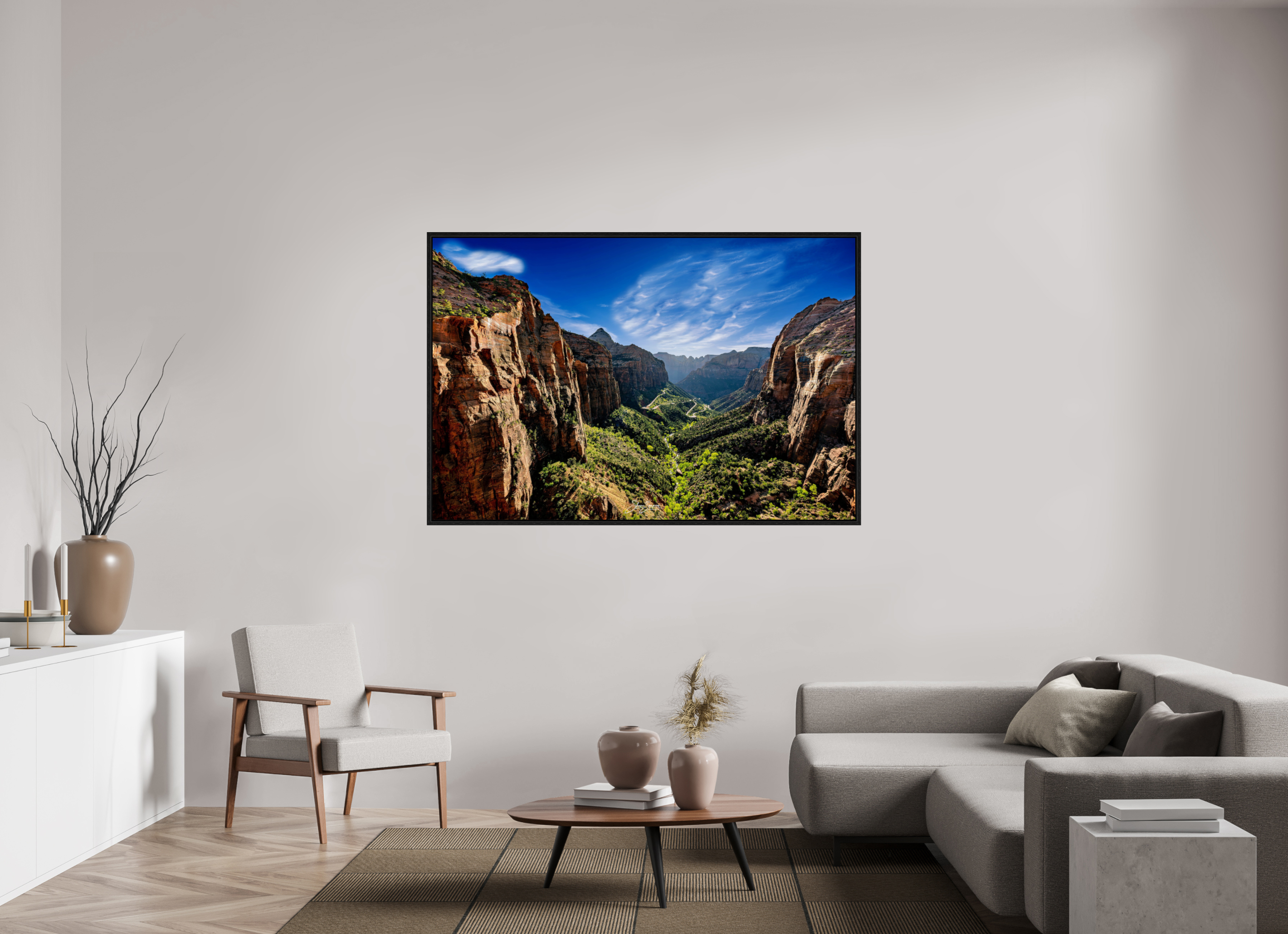 66 x 44″, Floater Frame Zion over lookf