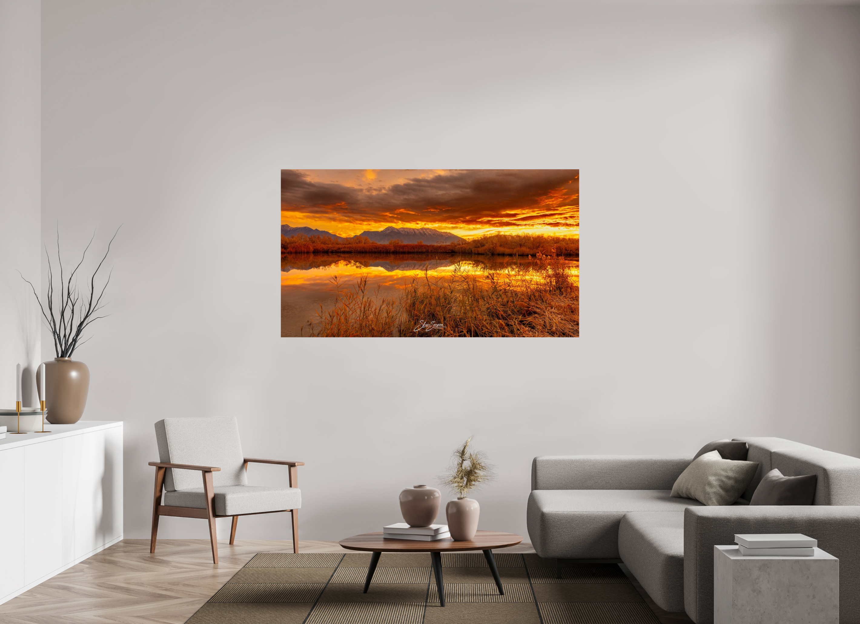 70 x 39.4″, Metal Golden Morning