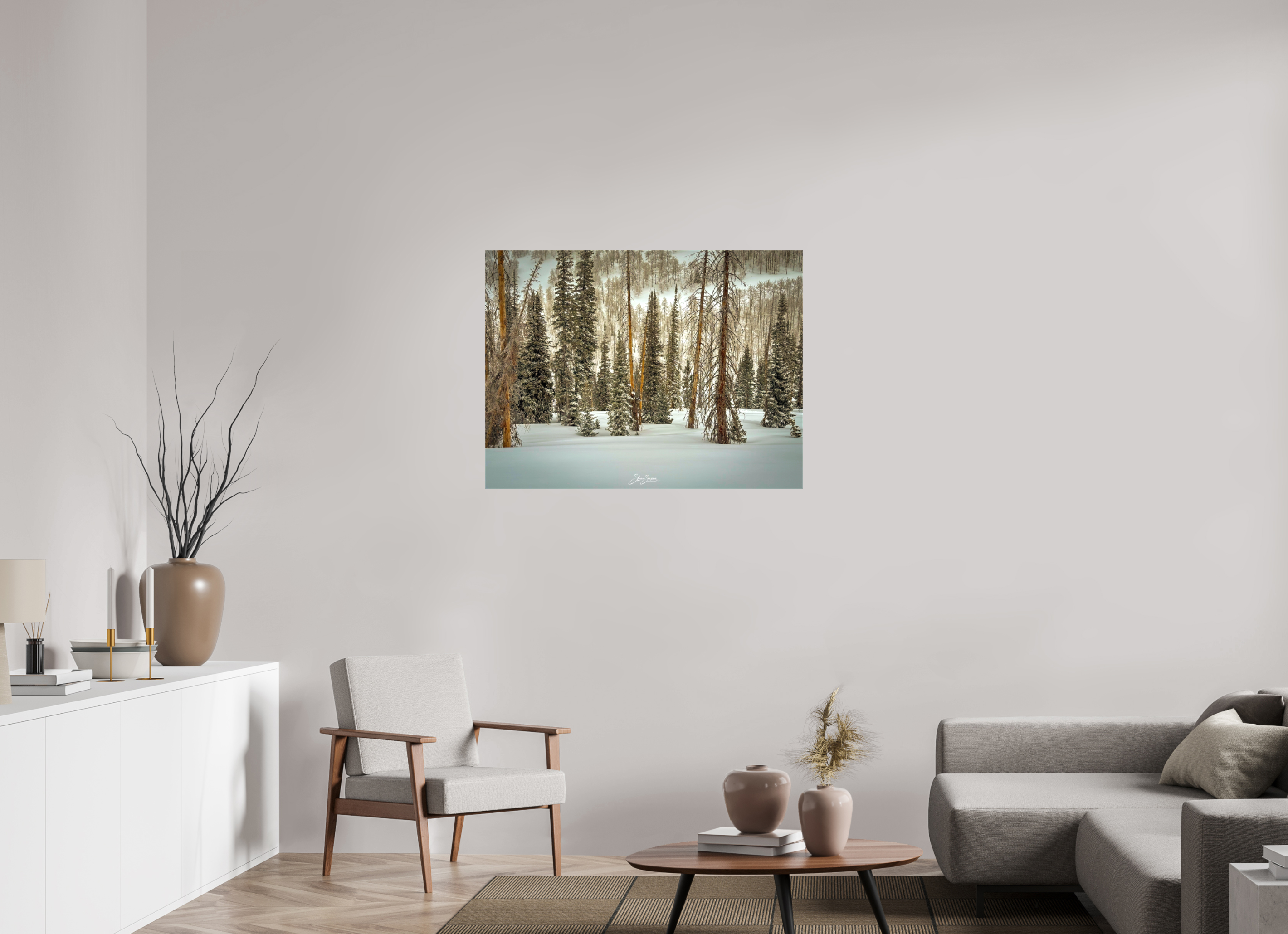 40 x 30″, Canvas Winter in the pine