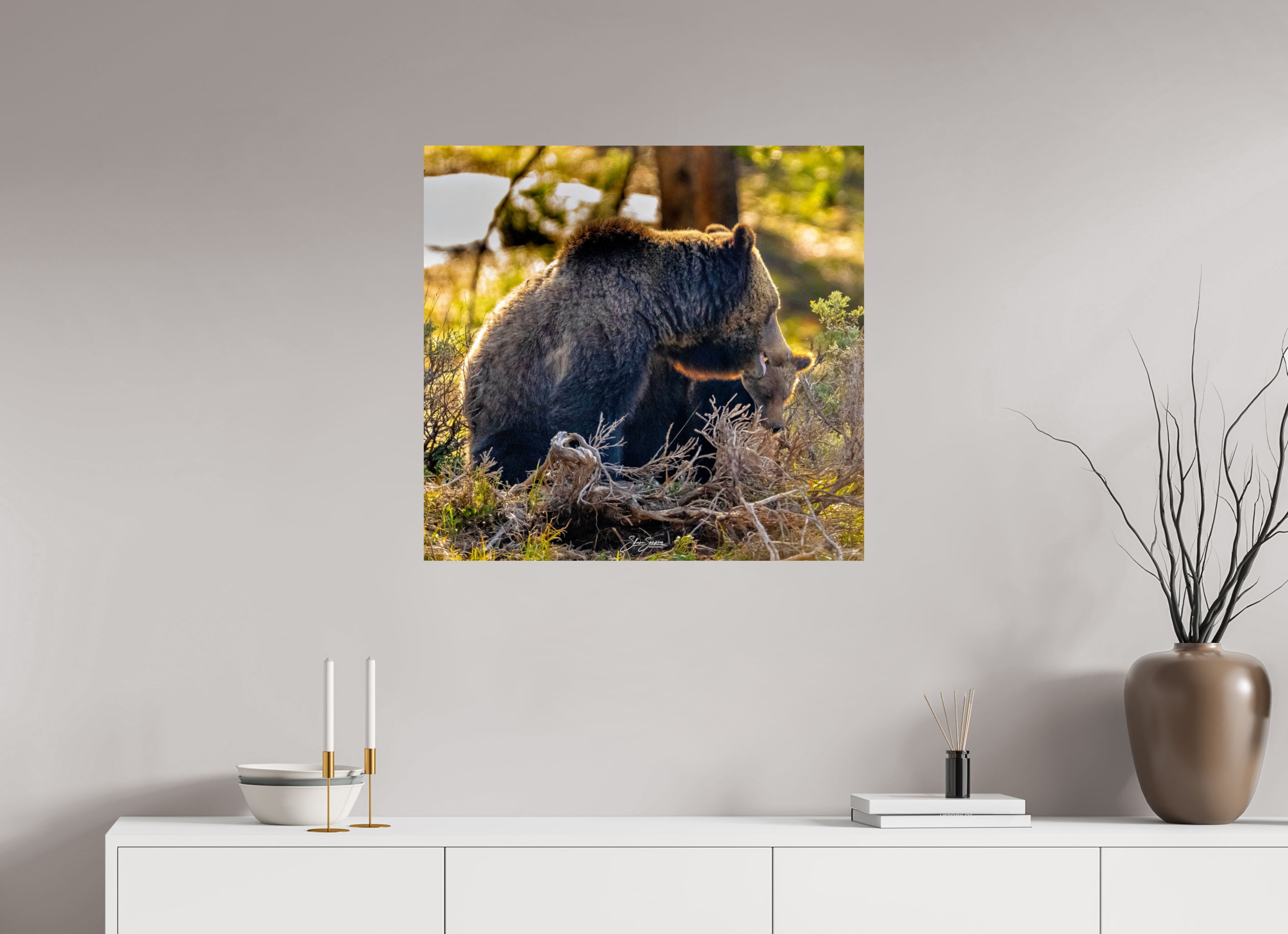 29.7 x 28″, Metal 1063 and cub