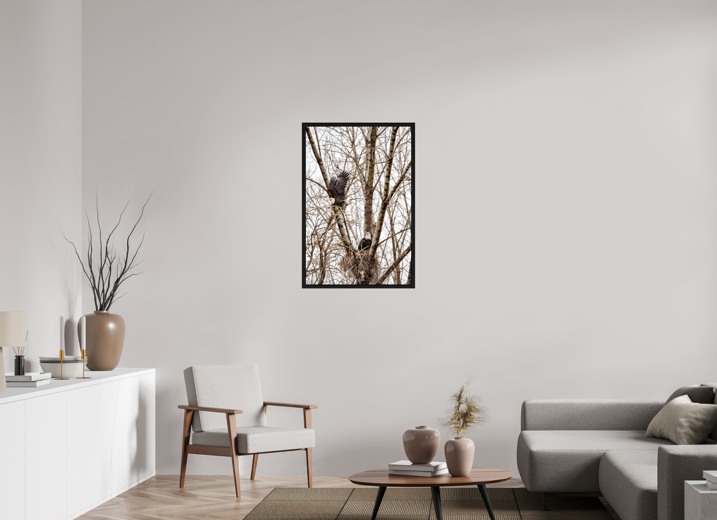 24 x 36″, Floater Frame Eagles