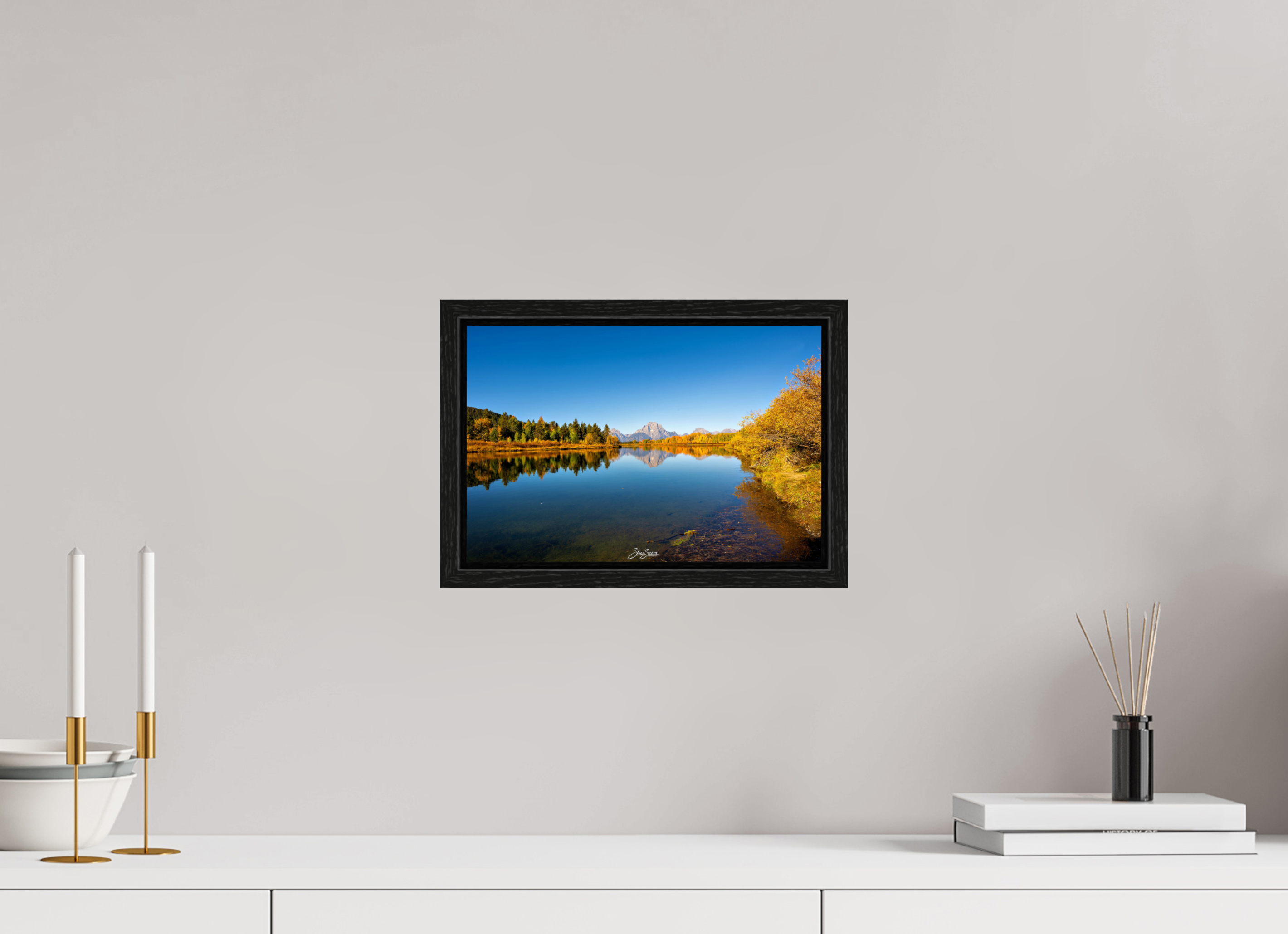 12 x 8″, Floater Frame Tetons in autumn