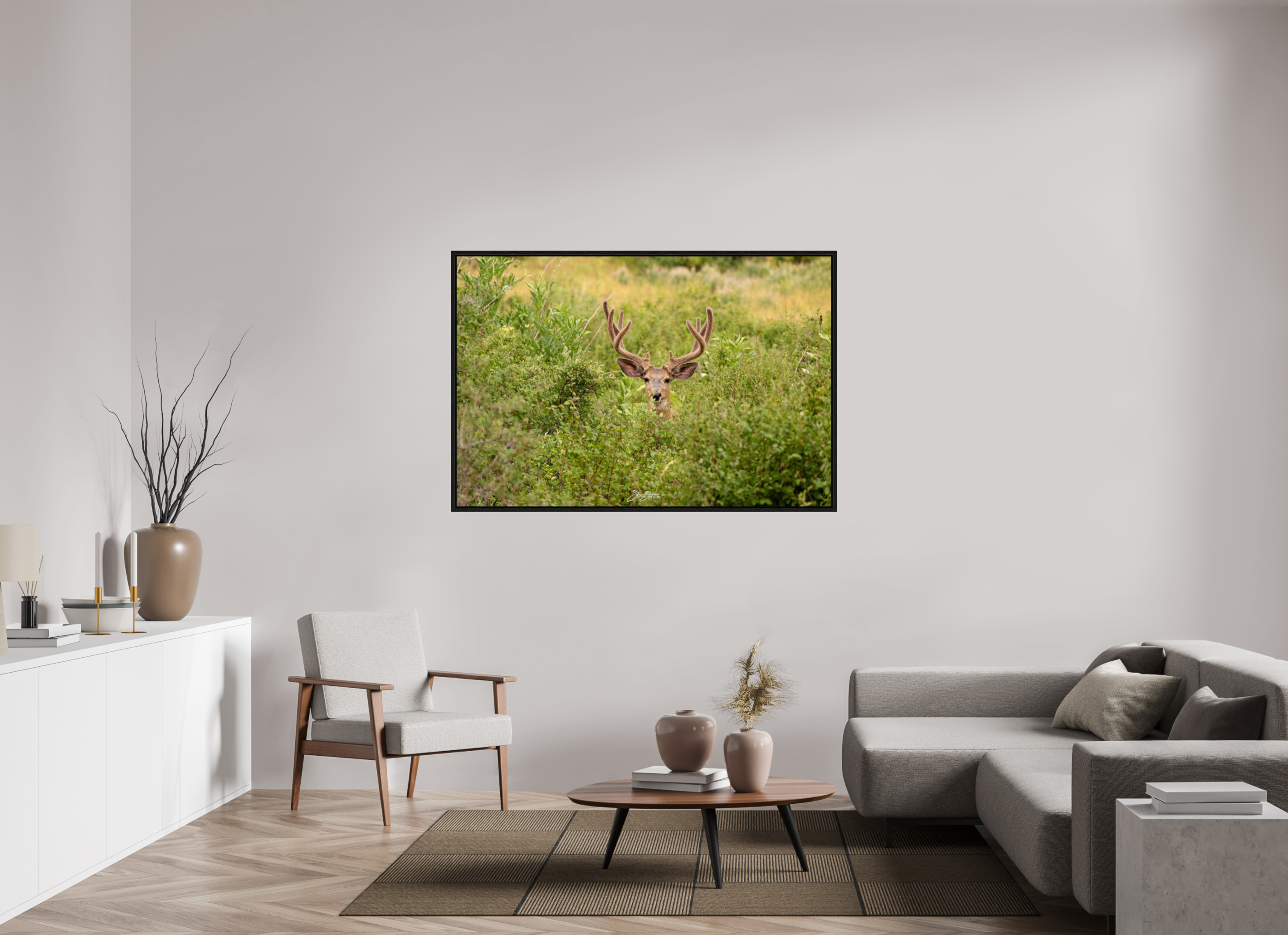 60 x 40″, Floater Frame Deer