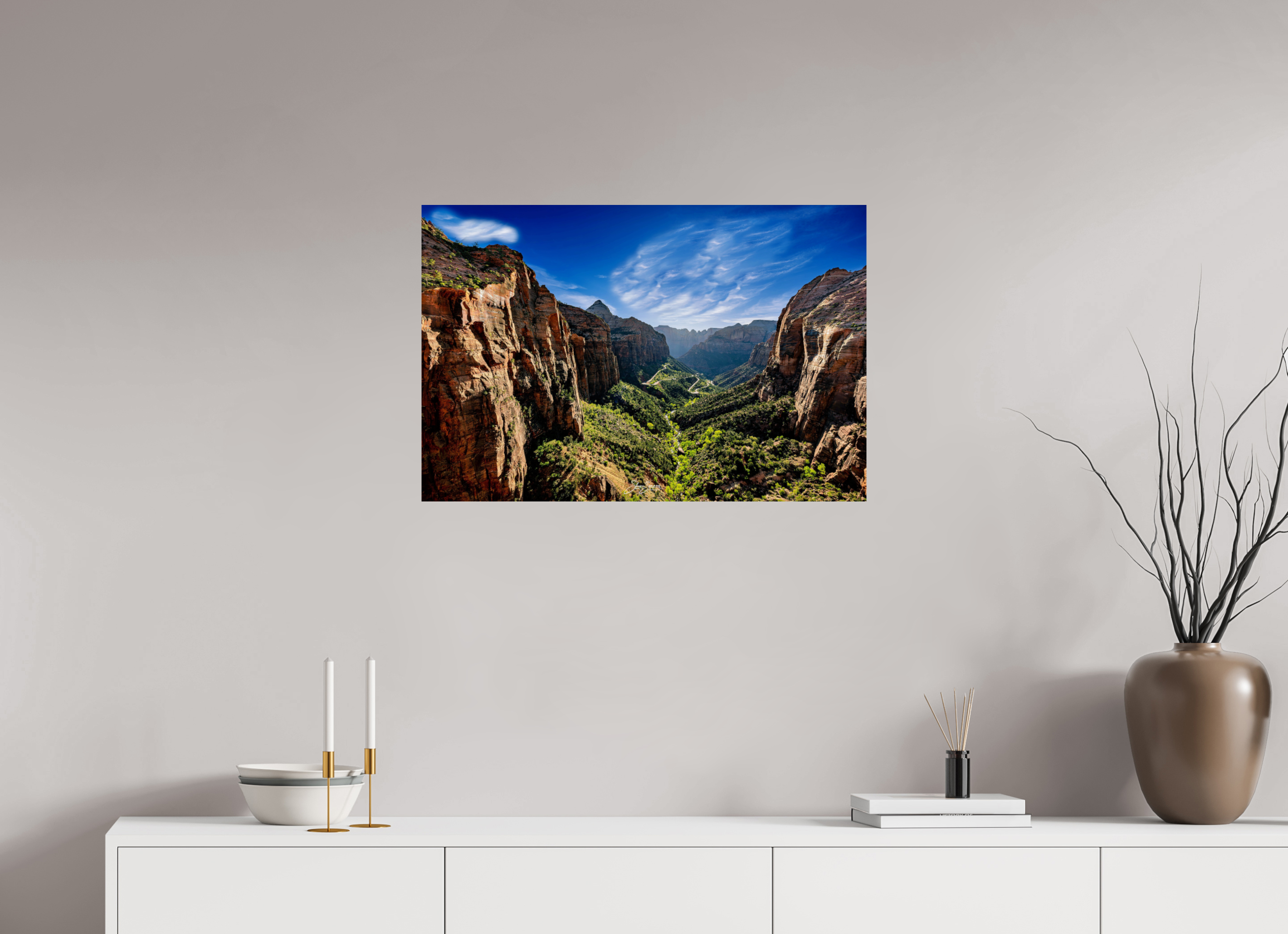 30 x 20″, Metal Zion over lookf