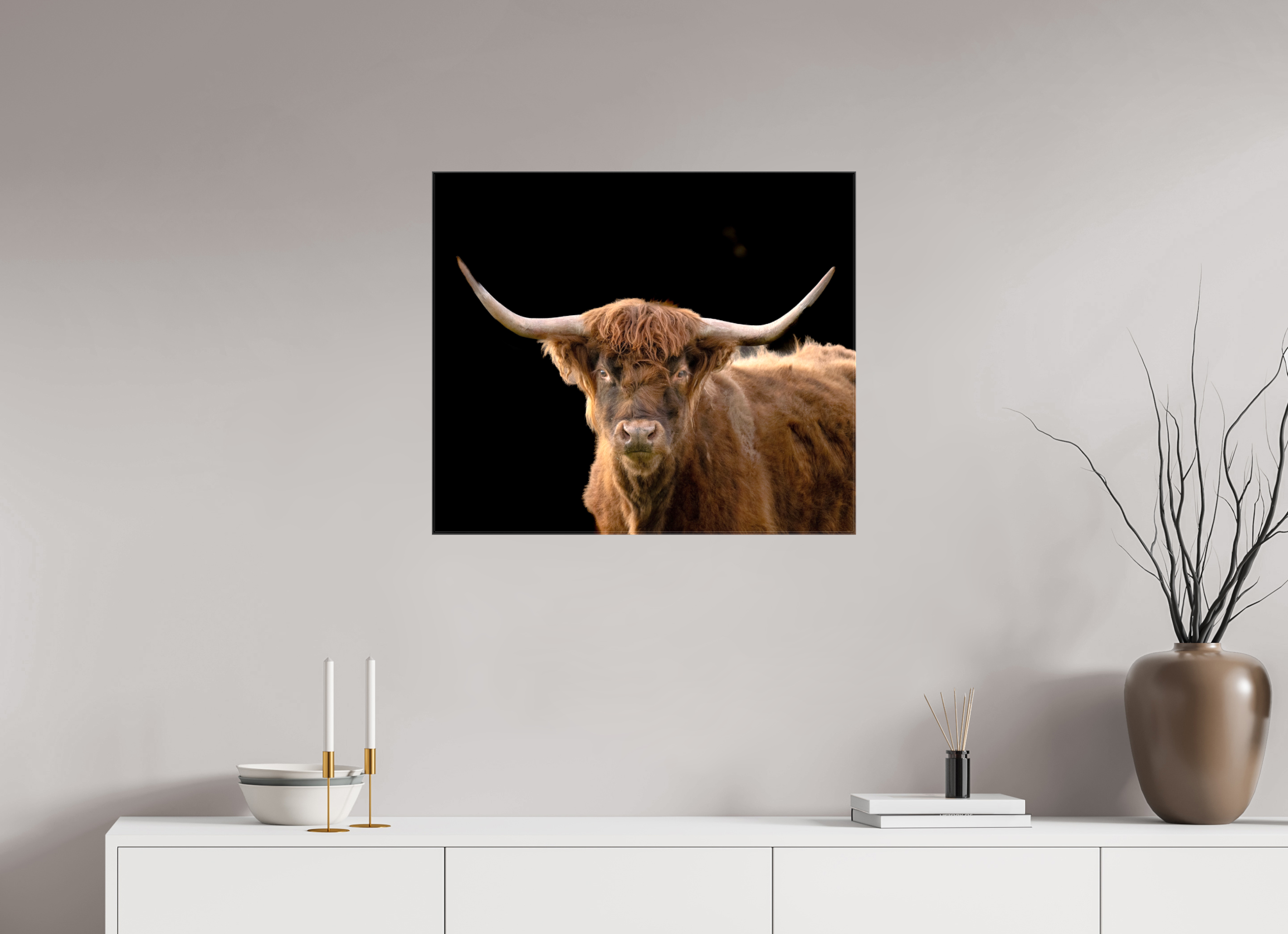 28.1 x 24″, Canvas The Long Horn