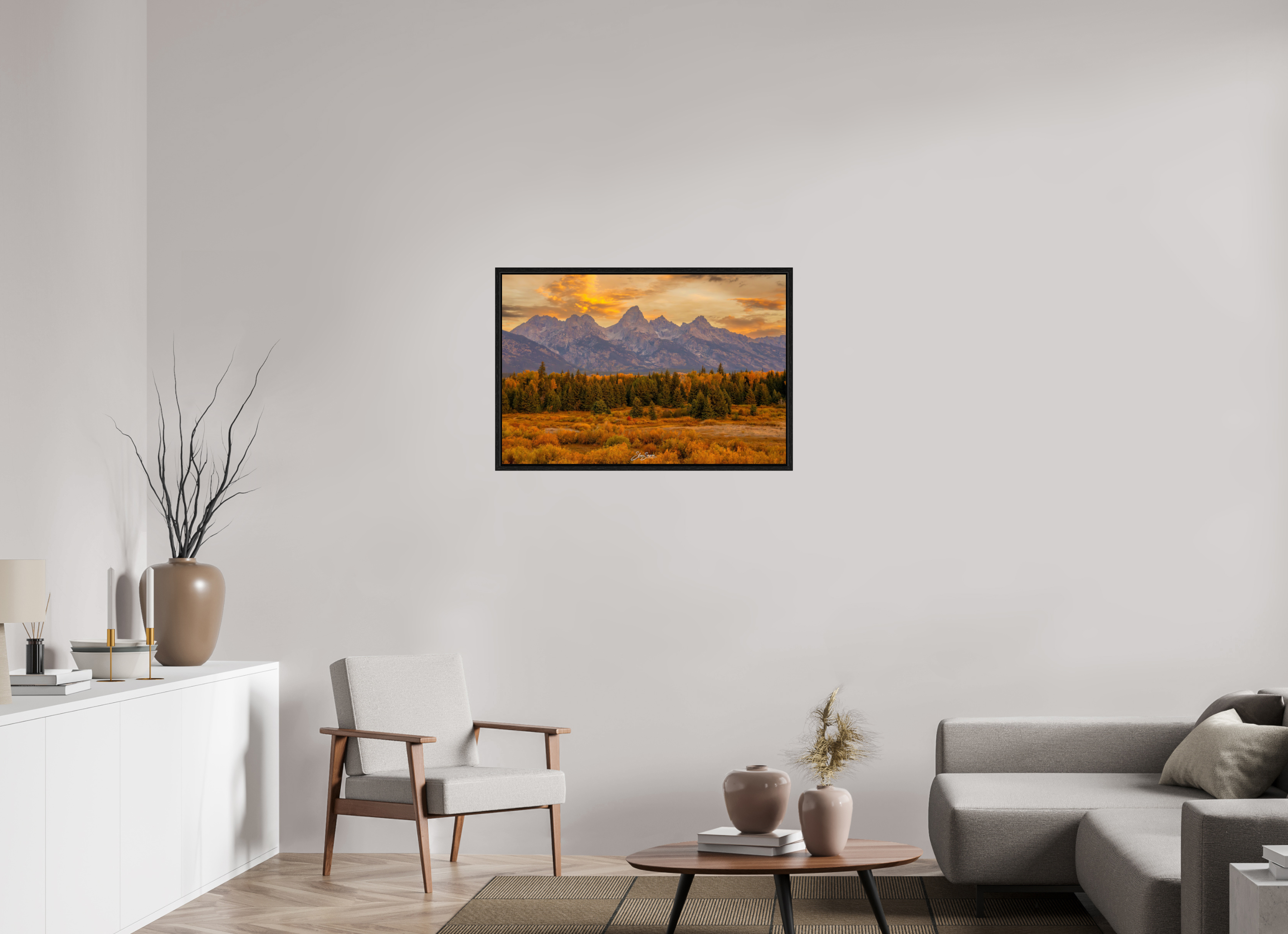 36 x 24″, Floater Frame A1 Teton Gold