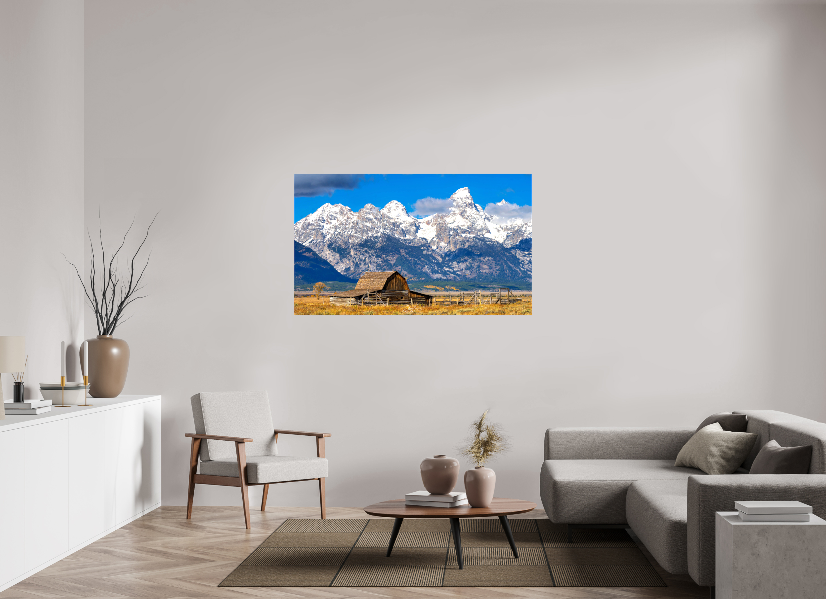 59 x 35″, Canvas Tetons