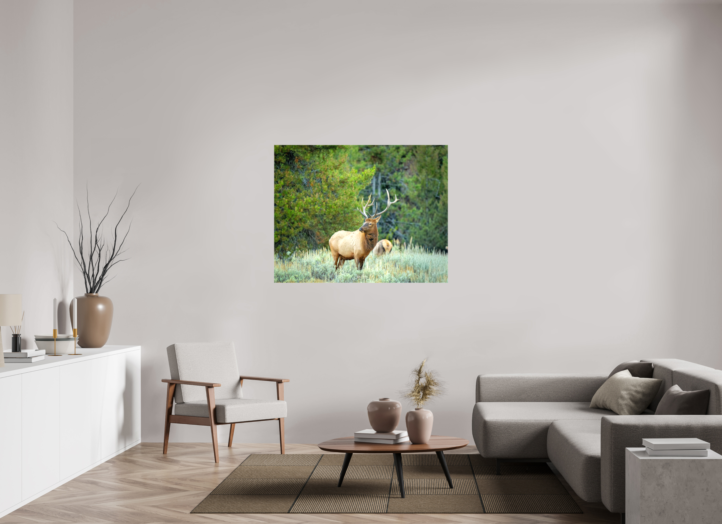 49.4 x 39″, Canvas Elk