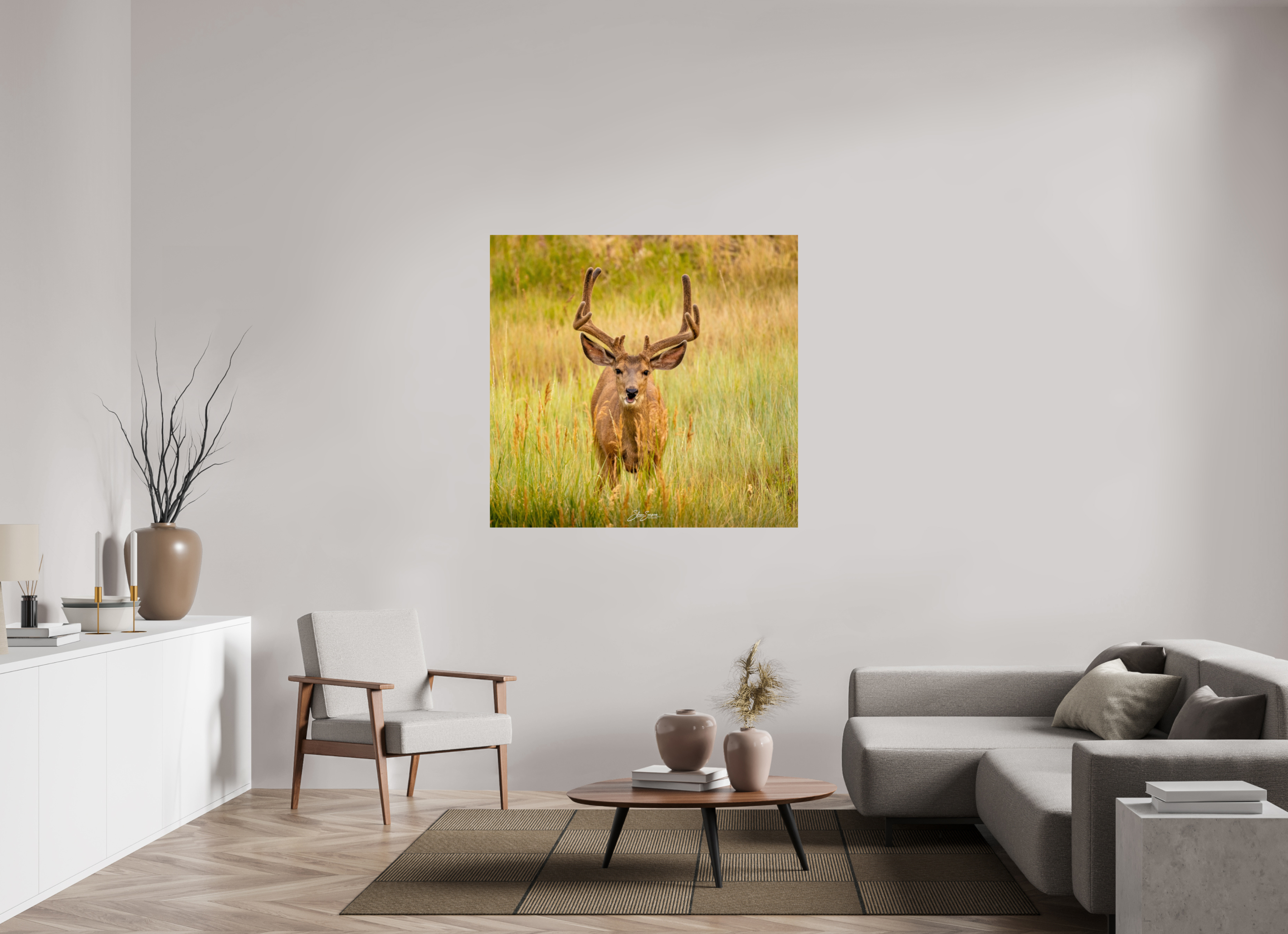 49.5 x 47″, Metal Deer