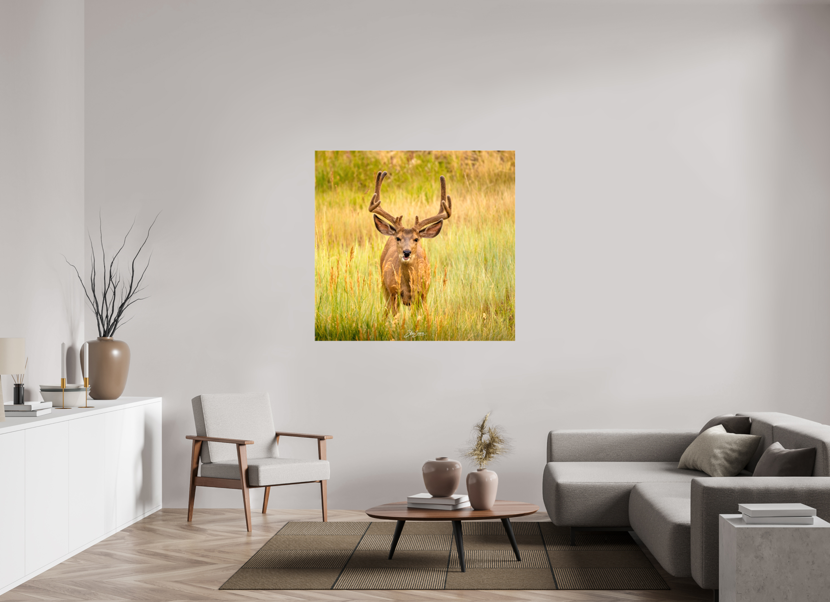 49.5 x 47″, Canvas Deer