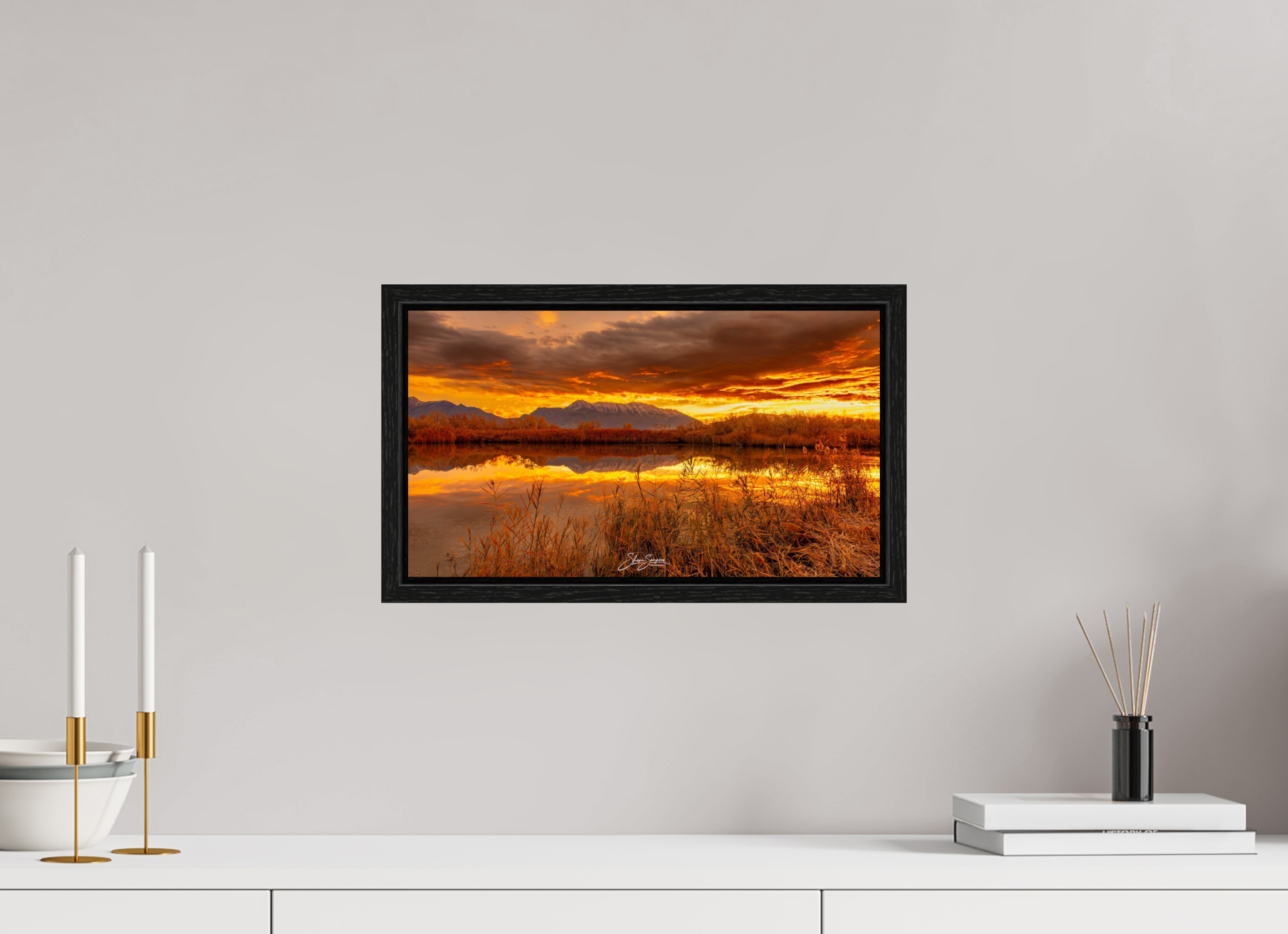 16 x 9″, Floater Frame Golden Morning