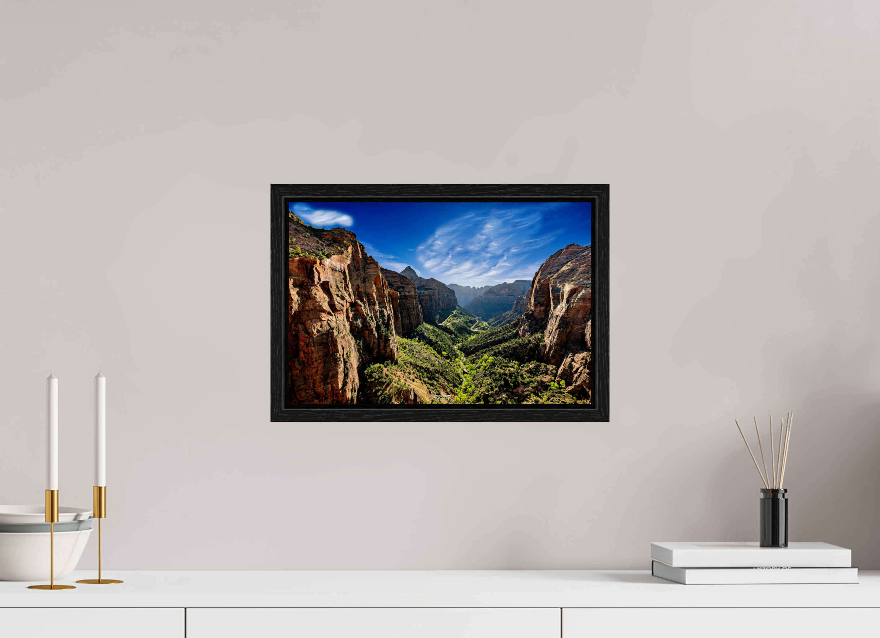 15 x 10″, Floater Frame Zion over lookf