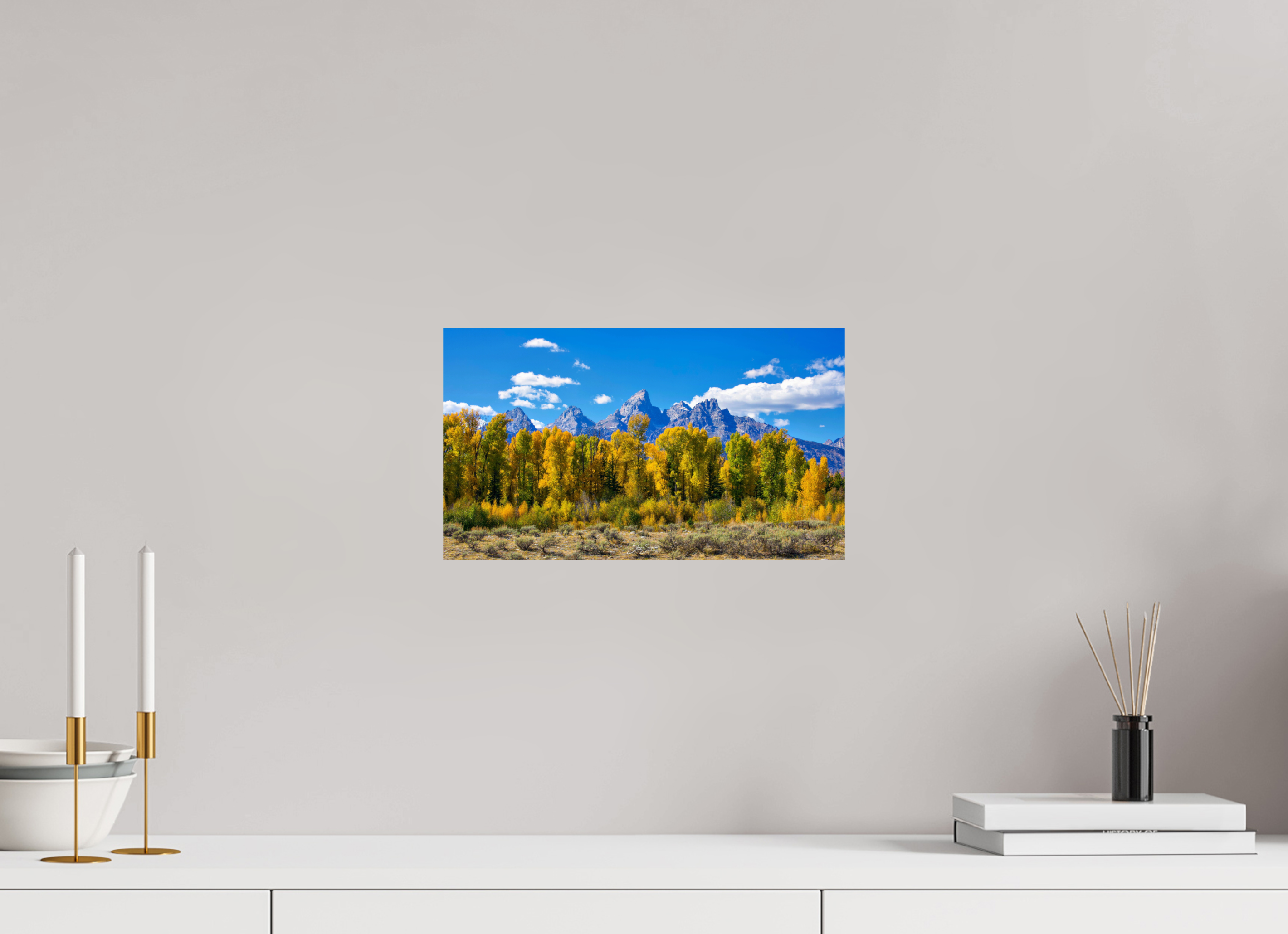 13.8 x 8″, Metal Tetons