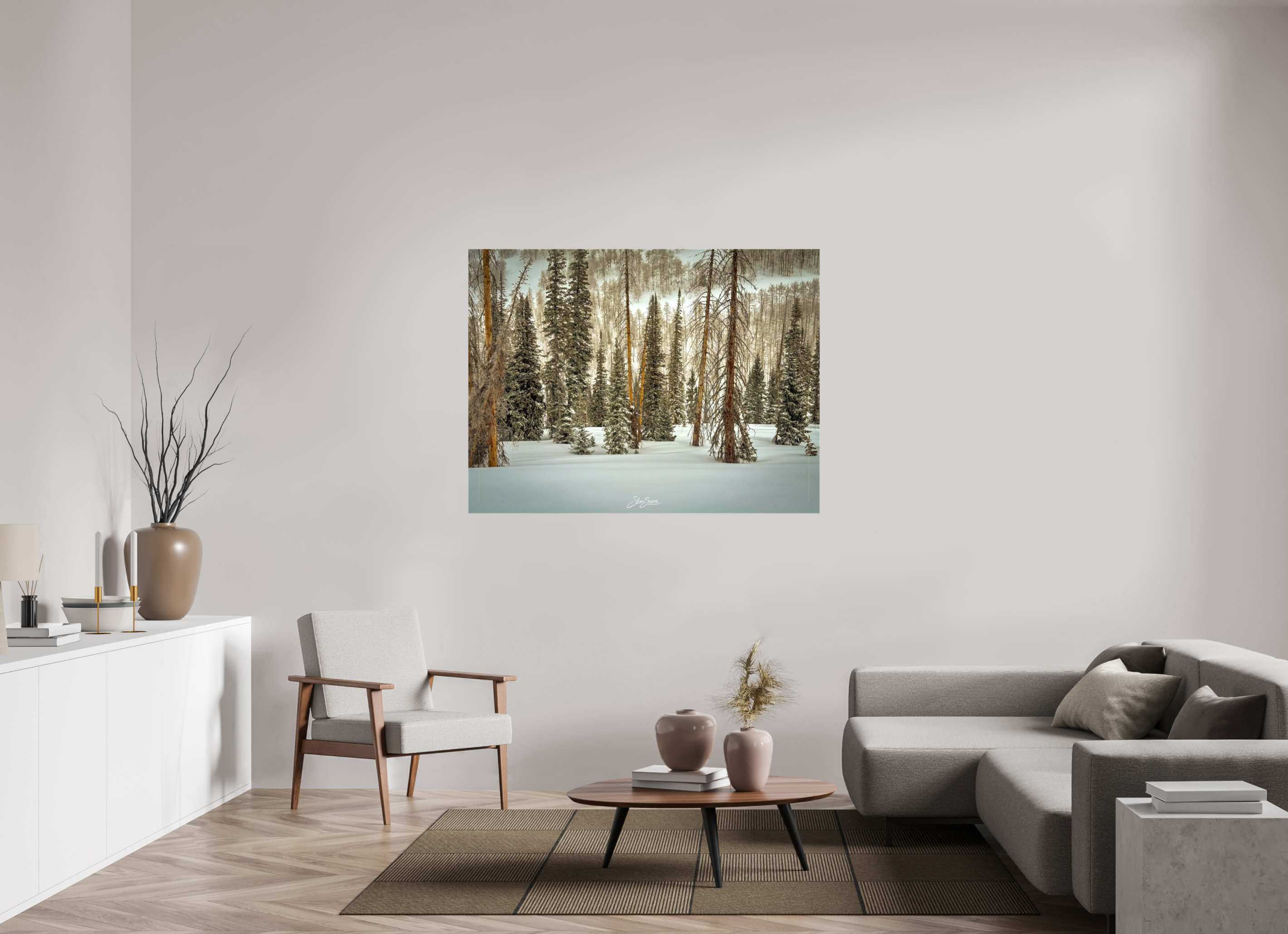 56 x 42″, Canvas Winter in the pine