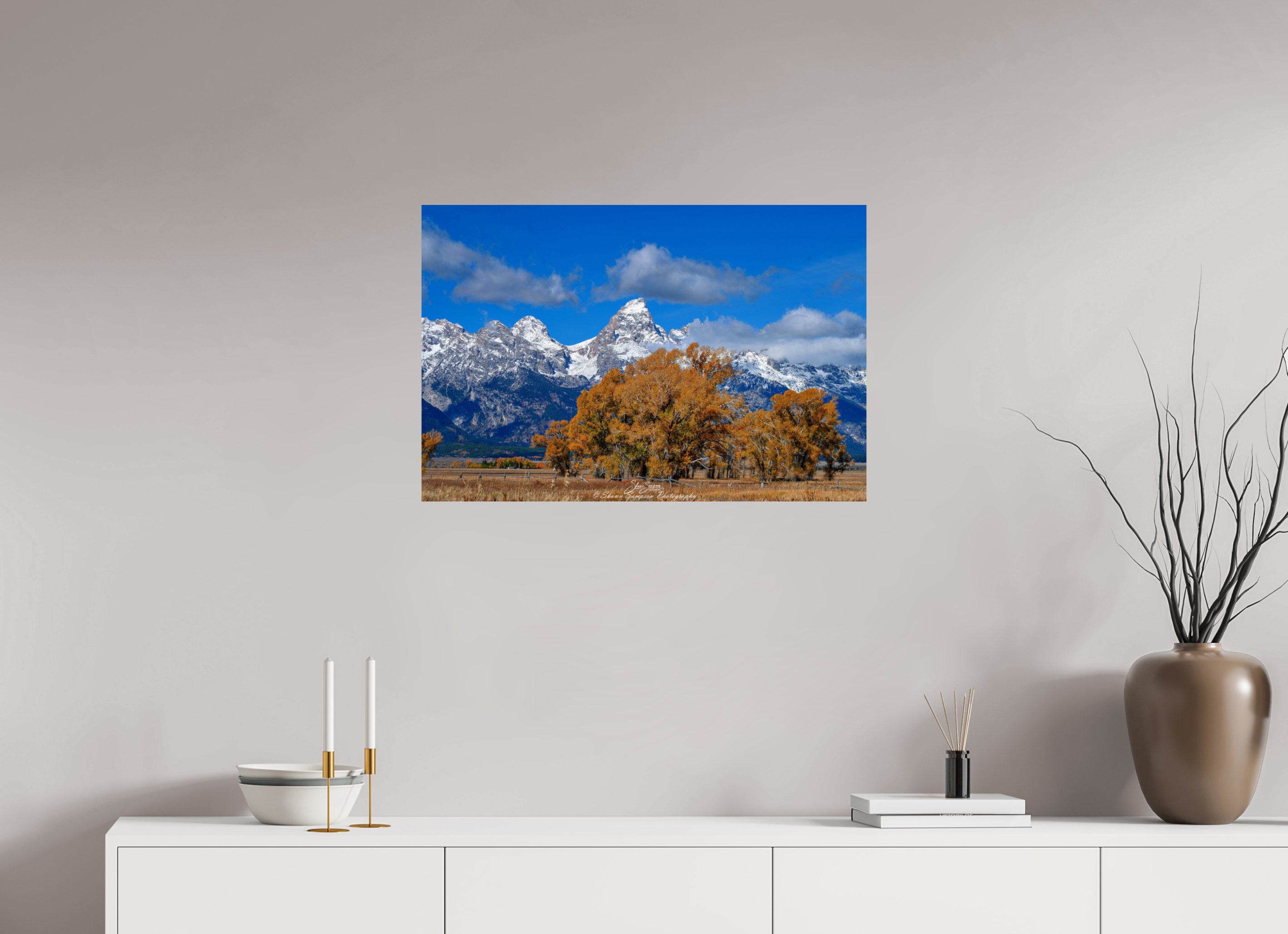 30 x 20″, Metal Tetons