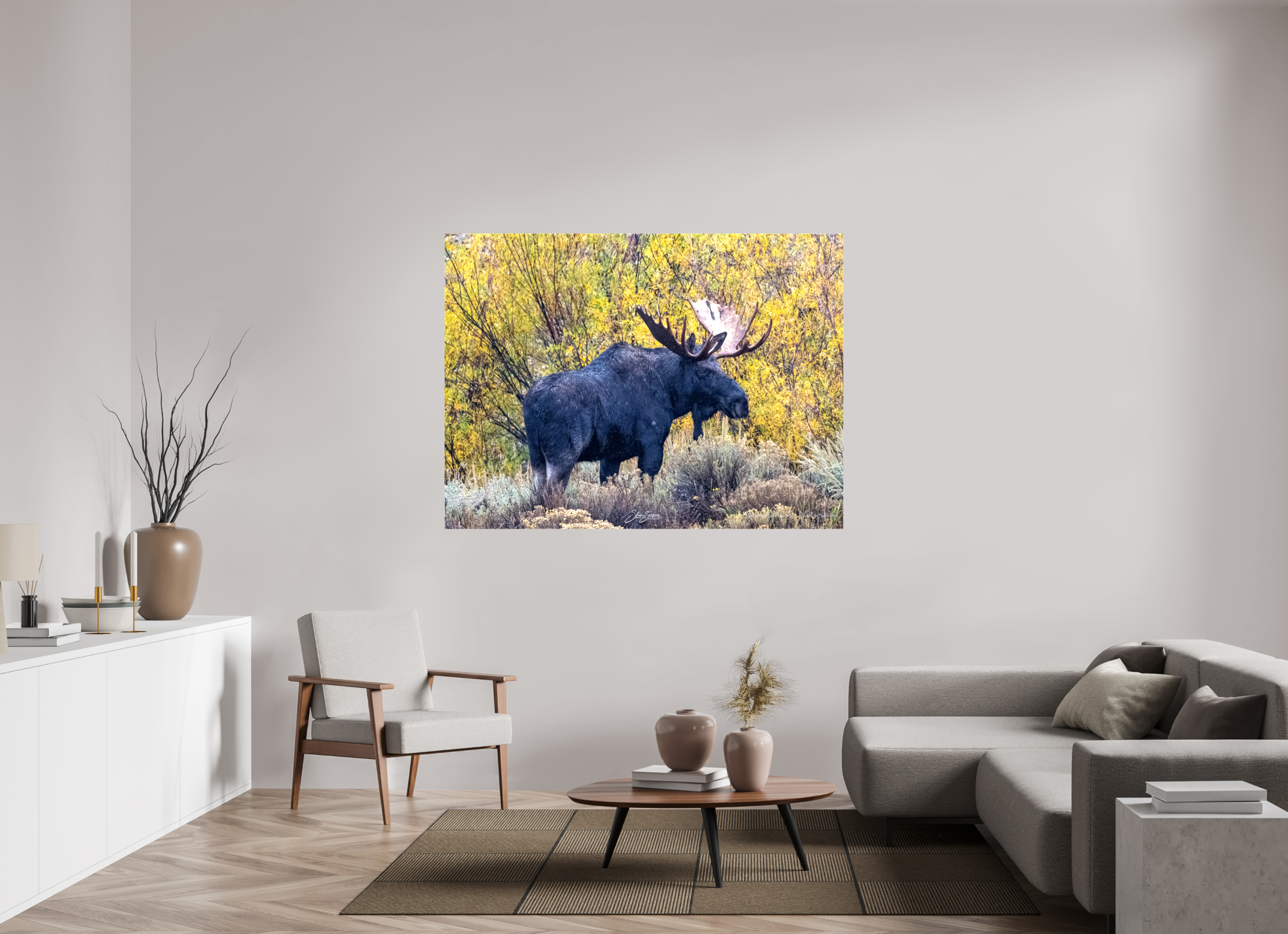 63.6 x 47″, Canvas Moose