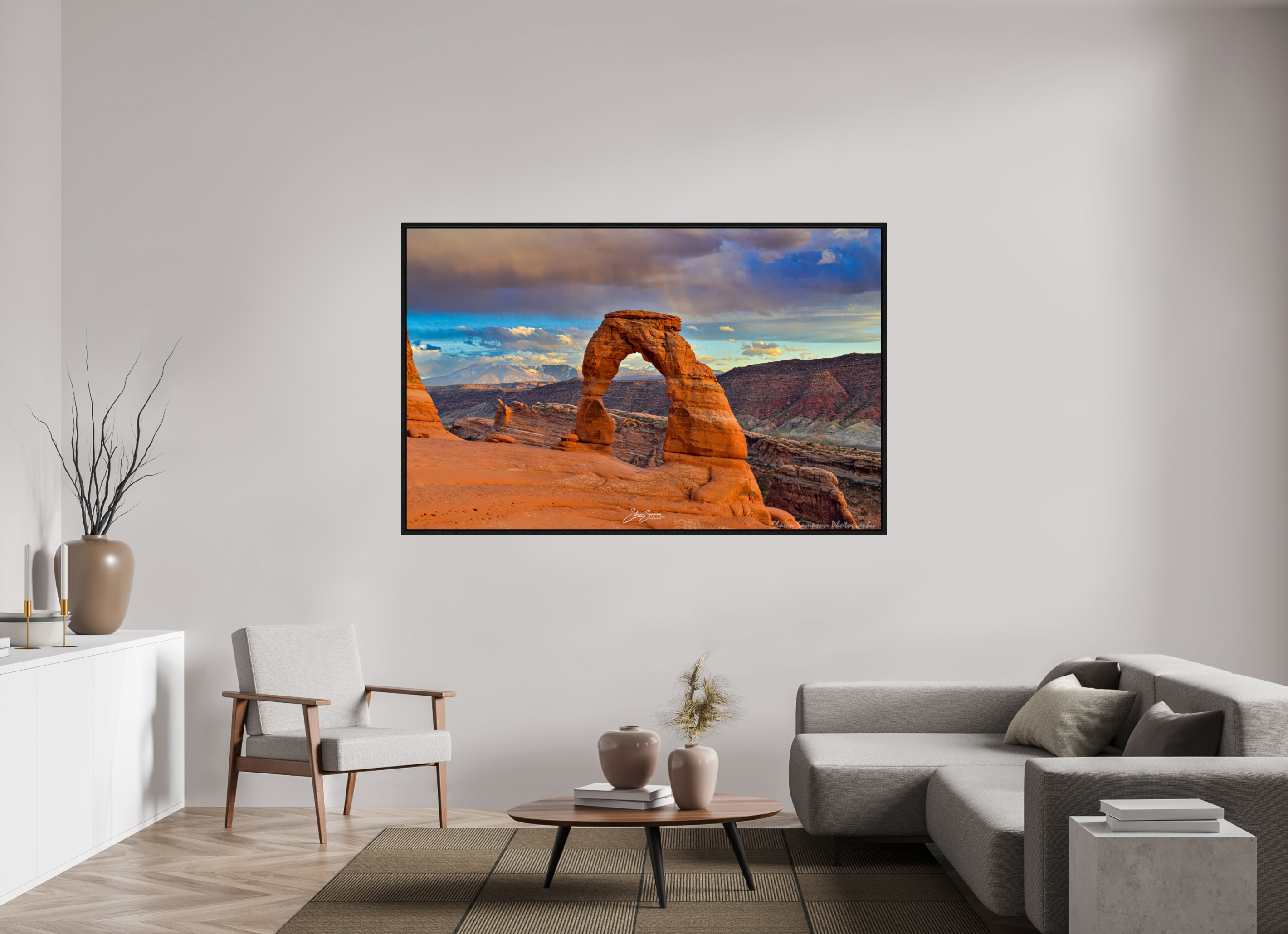 74.1 x 47″, Floater Frame Arches