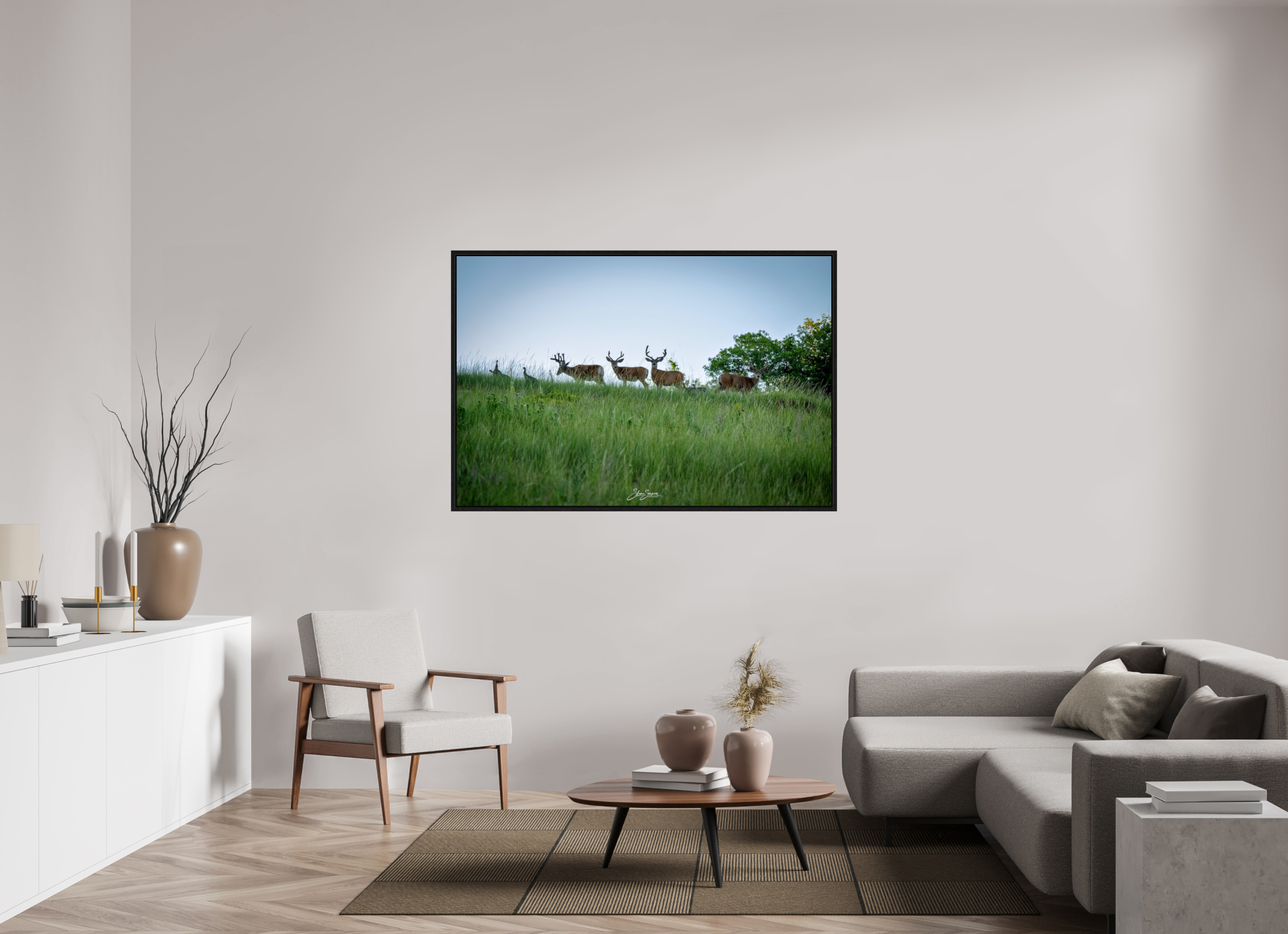 60 x 40″, Floater Frame Deer
