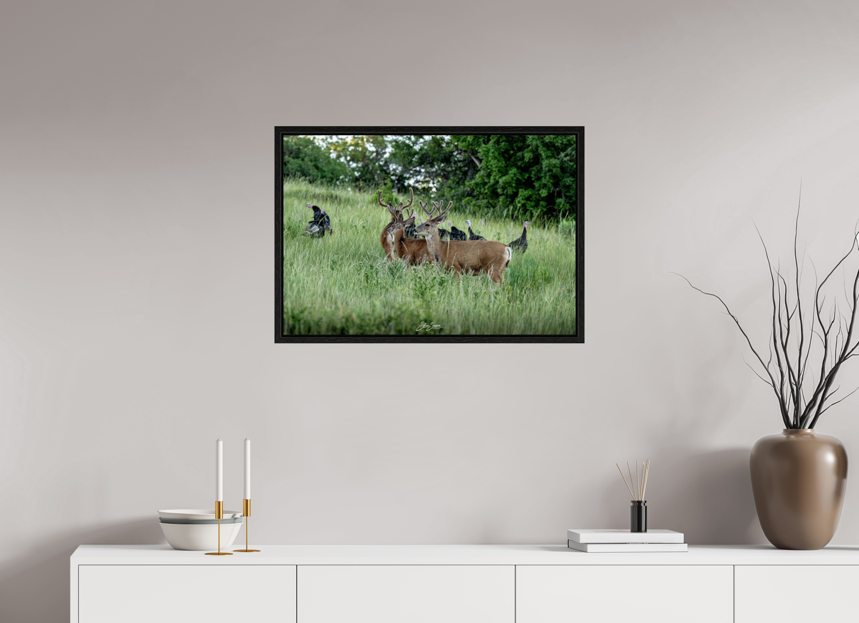 29.3 x 20″, Floater Frame Turky Deer