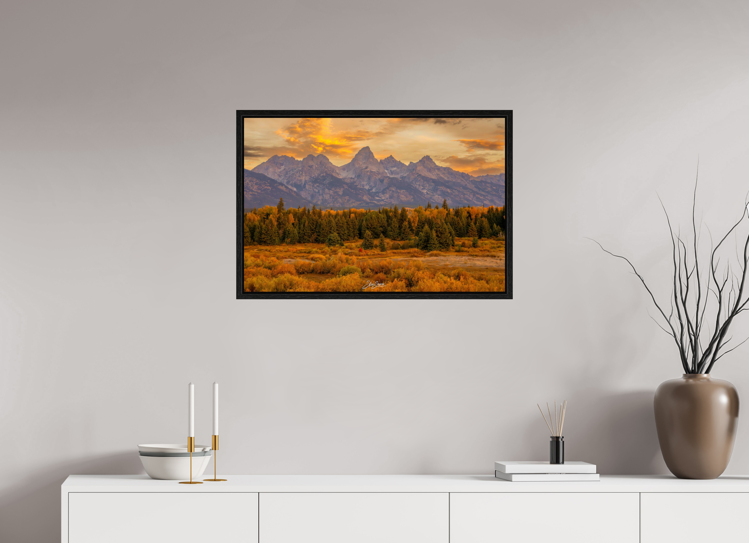 30 x 20″, Floater Frame A1 Teton Gold