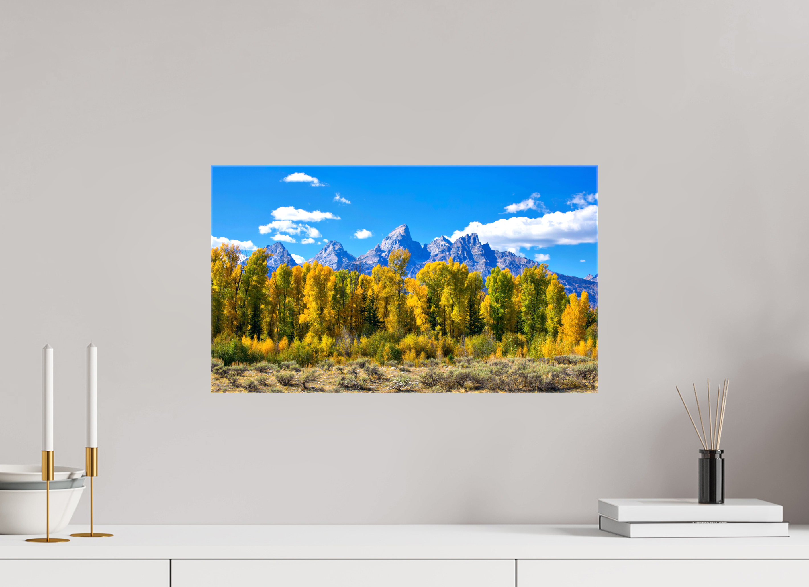 20.7 x 12″, Canvas Tetons