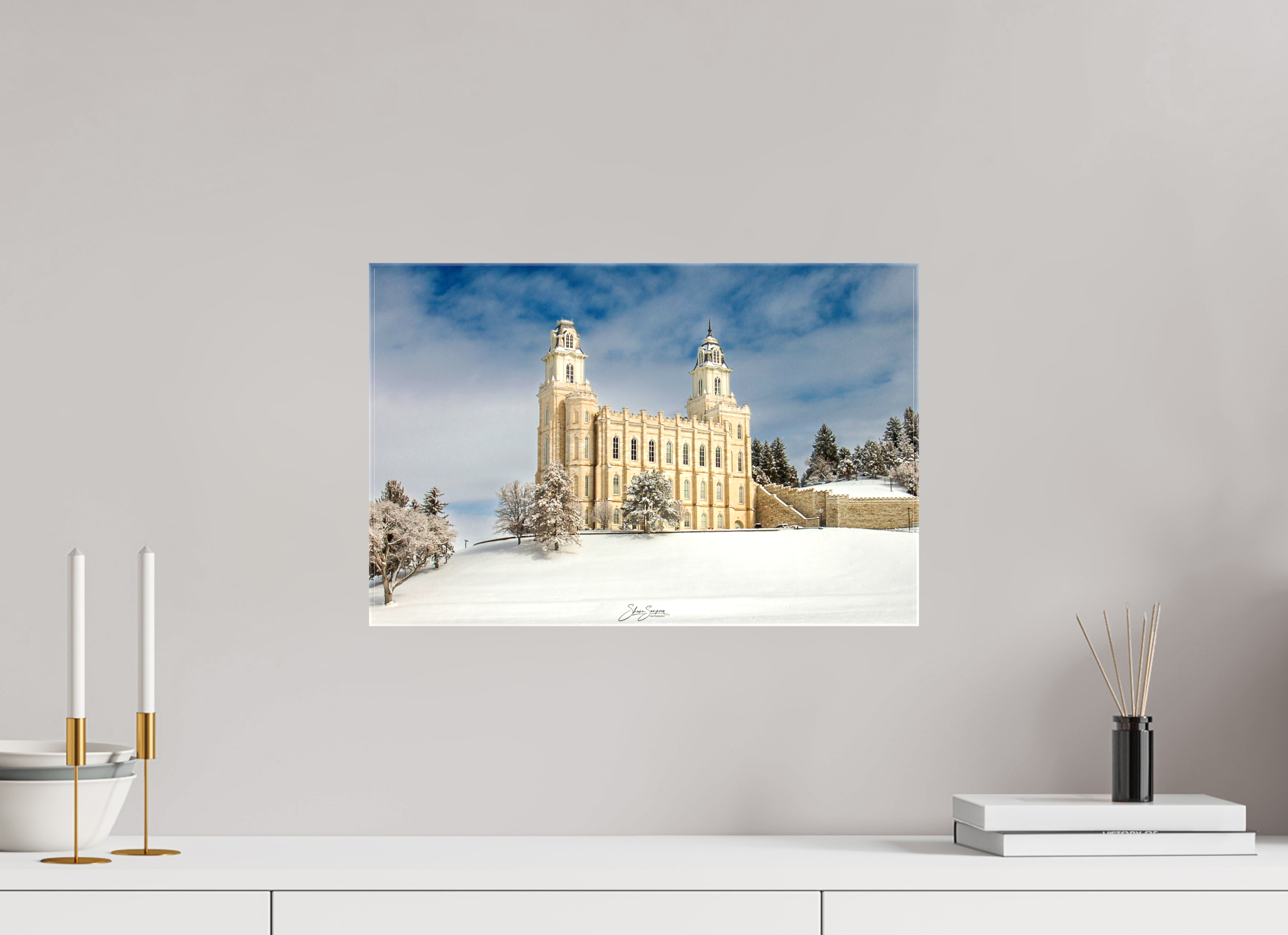 18.4 x 12″, Canvas Manti Temple