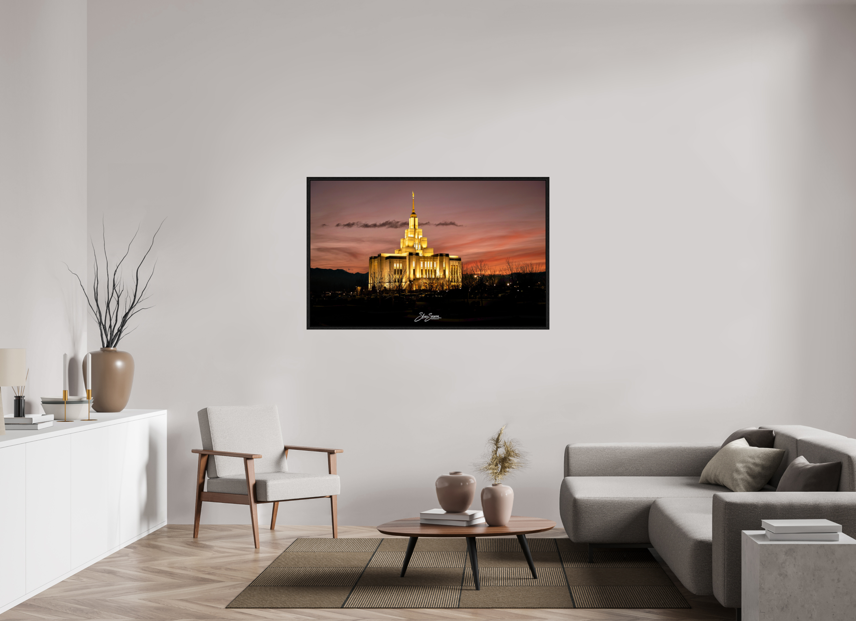56.7 x 35″, Floater Frame Saratoga Springs Temple