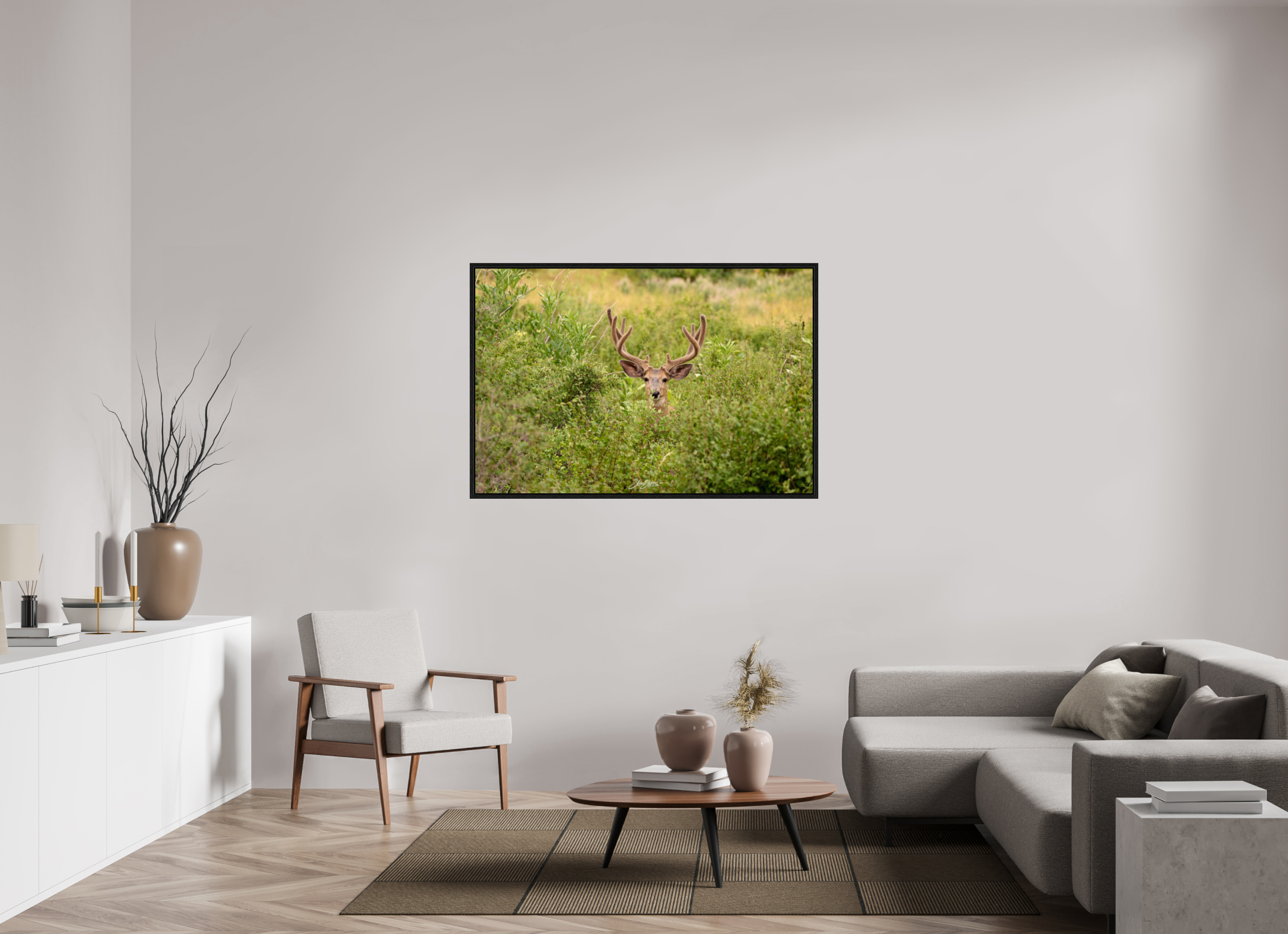 54 x 36″, Floater Frame Deer