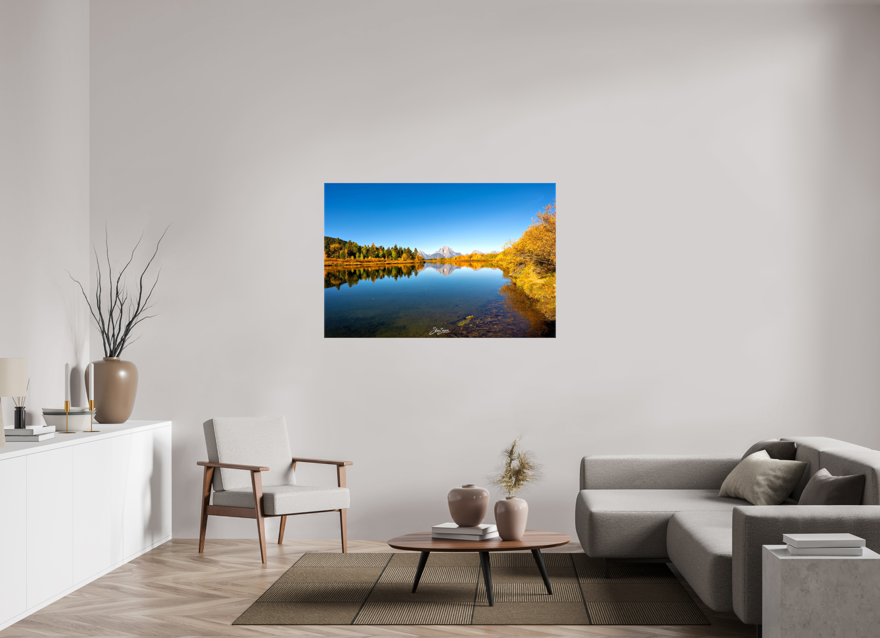 54 x 36″, Canvas Tetons in autumn