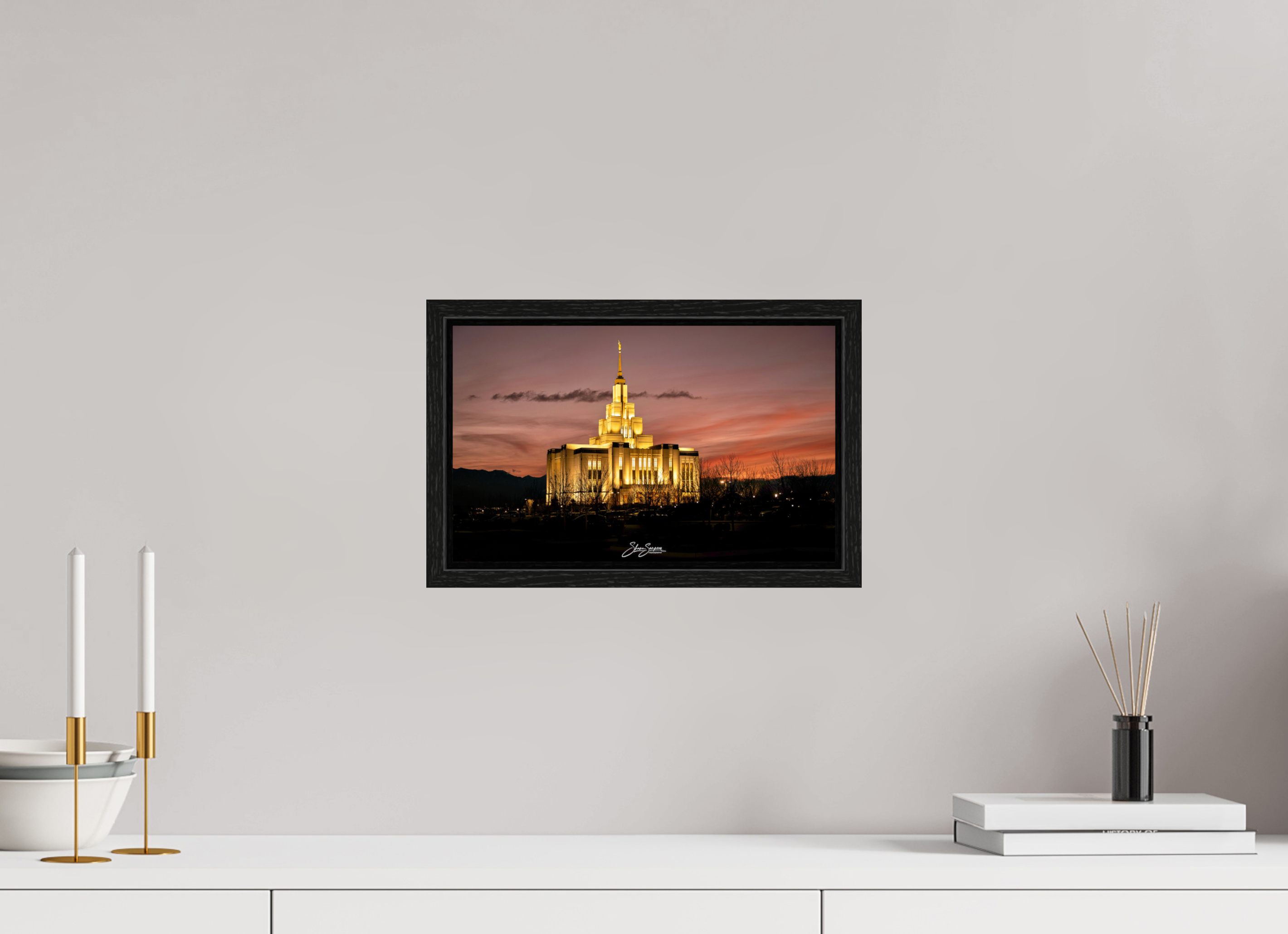 13 x 8″, Floater Frame Saratoga Springs Temple