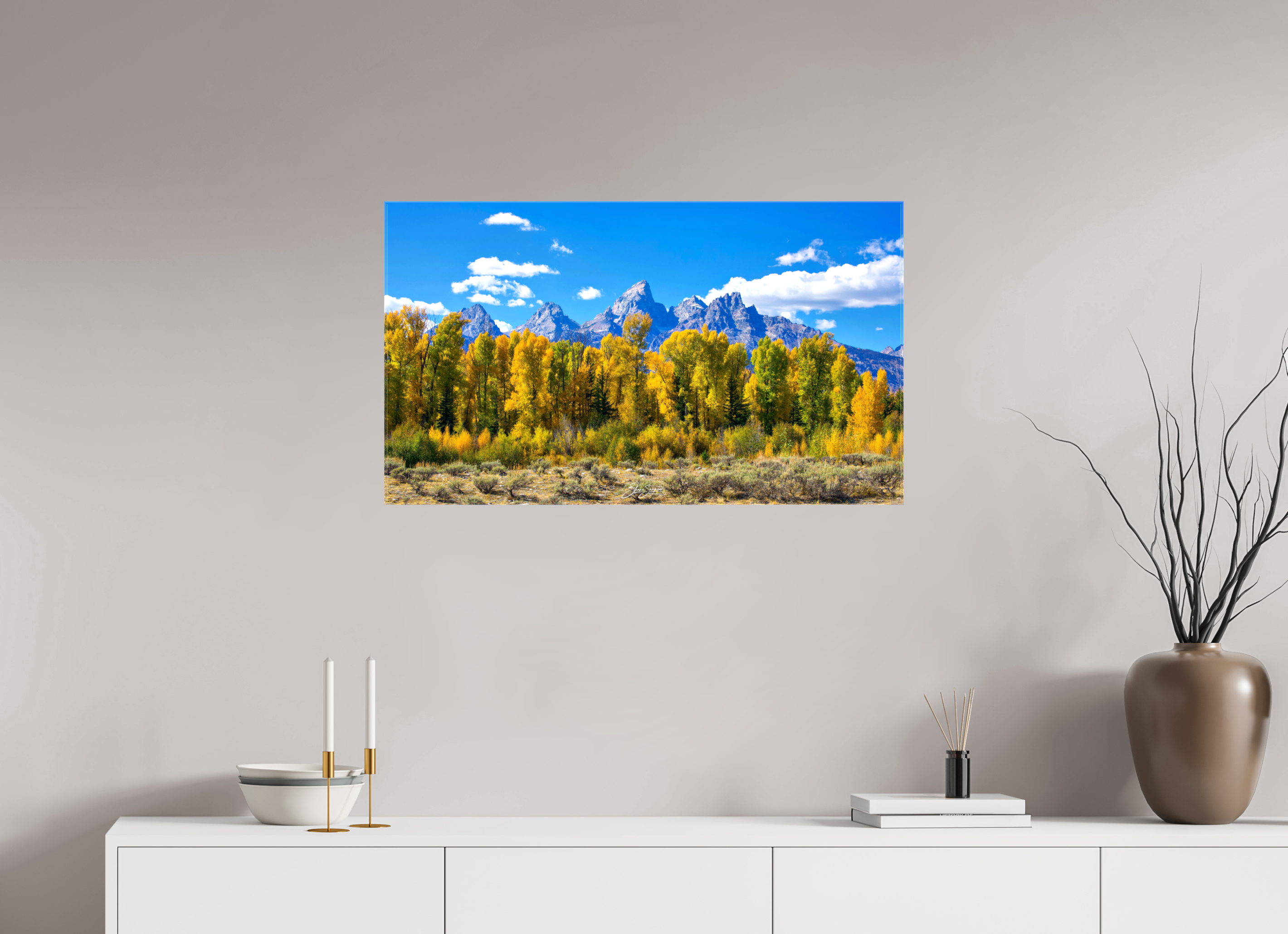 34.5 x 20″, Canvas Tetons