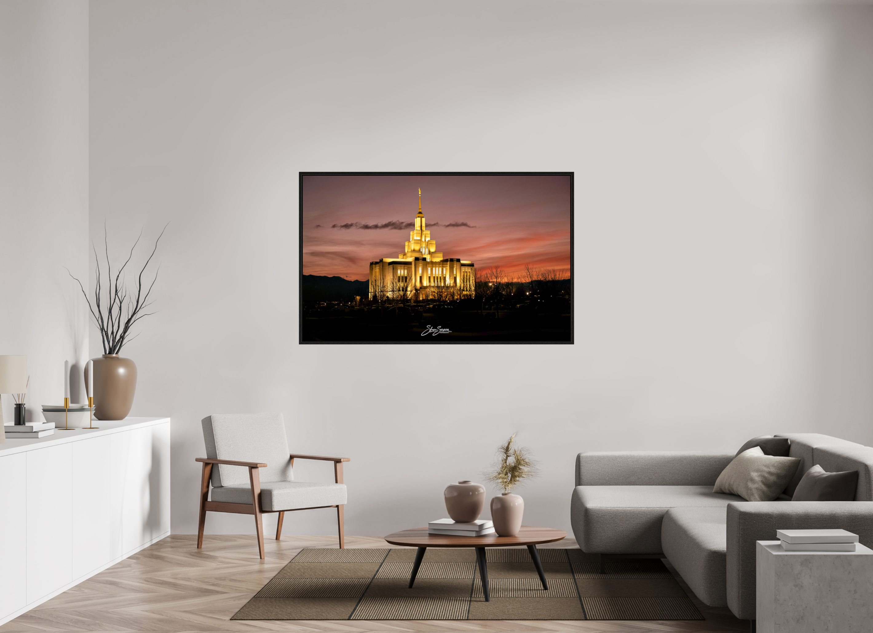 63.2 x 39″, Floater Frame Saratoga Springs Temple