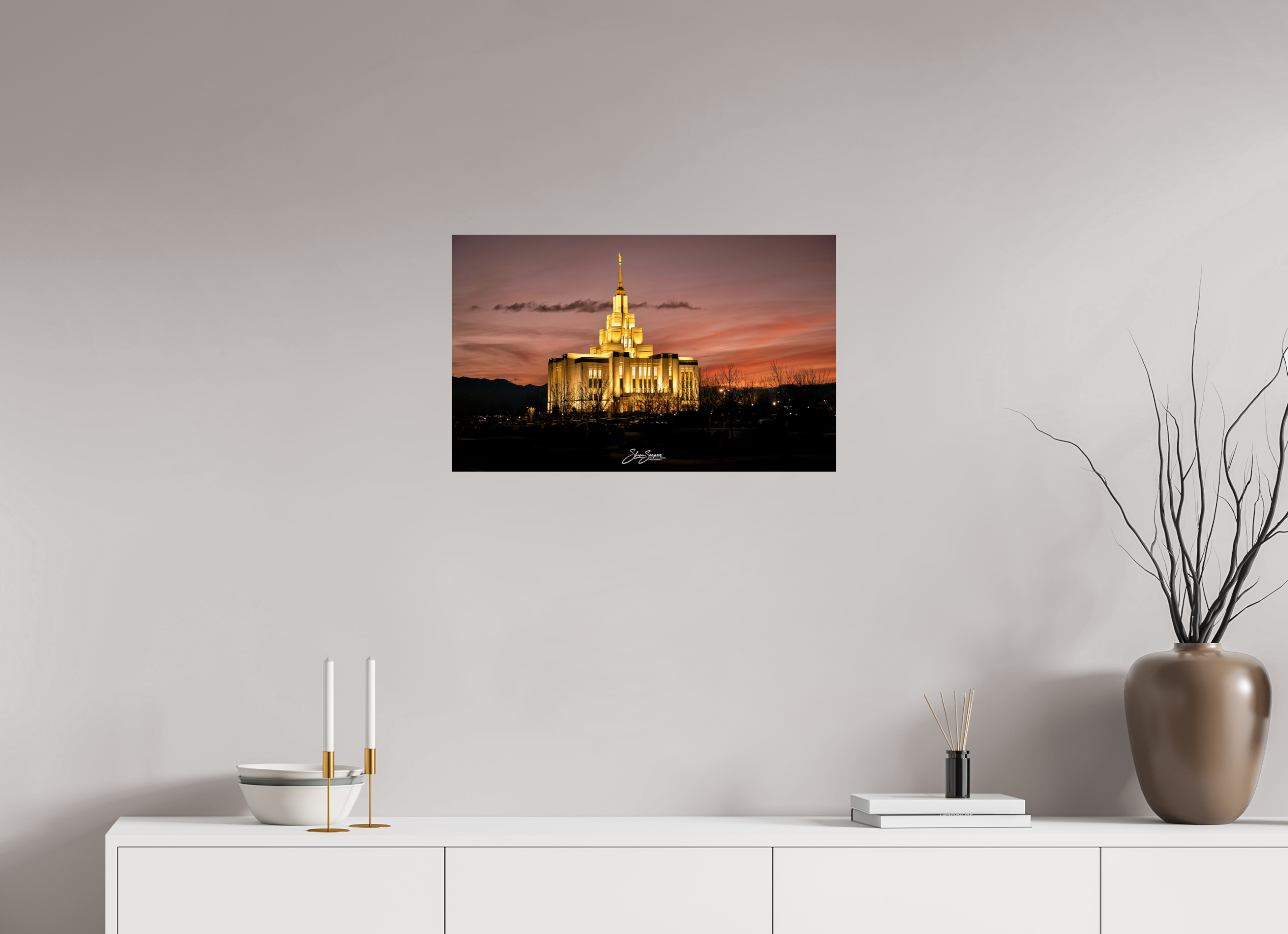 25.9 x 16″, Metal Saratoga Springs Temple