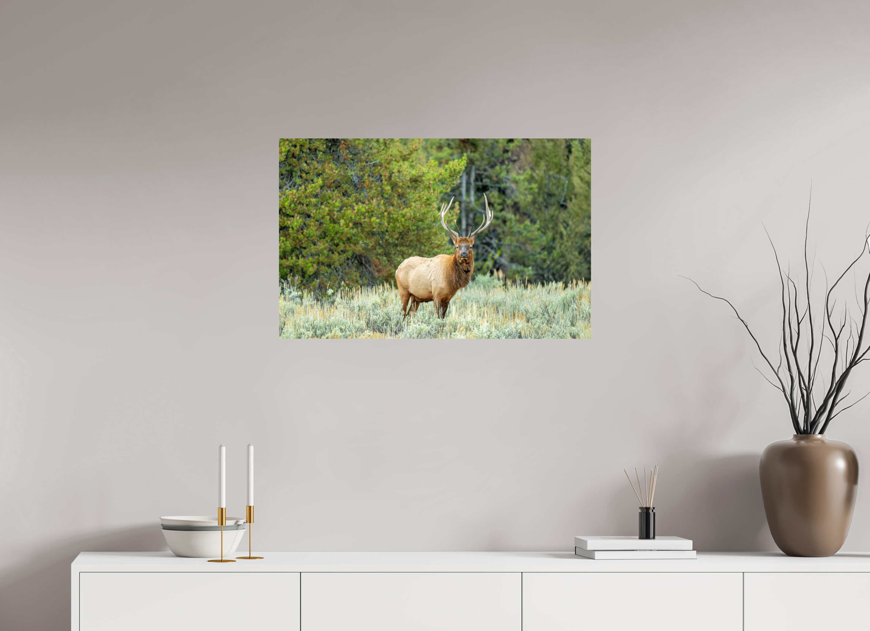 31.1 x 20″, Metal Elk